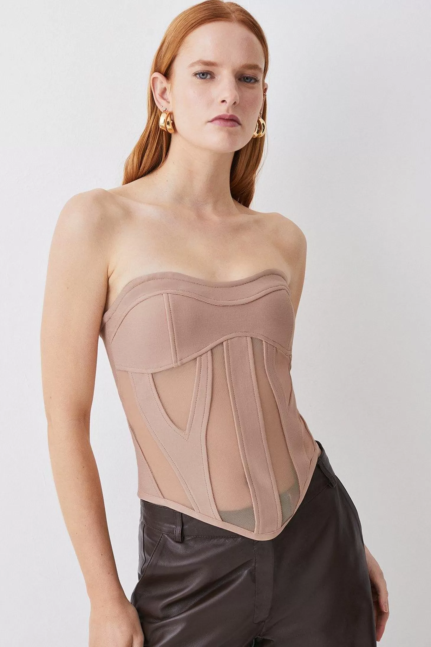 Karen Millen Bandage And Mesh Corset