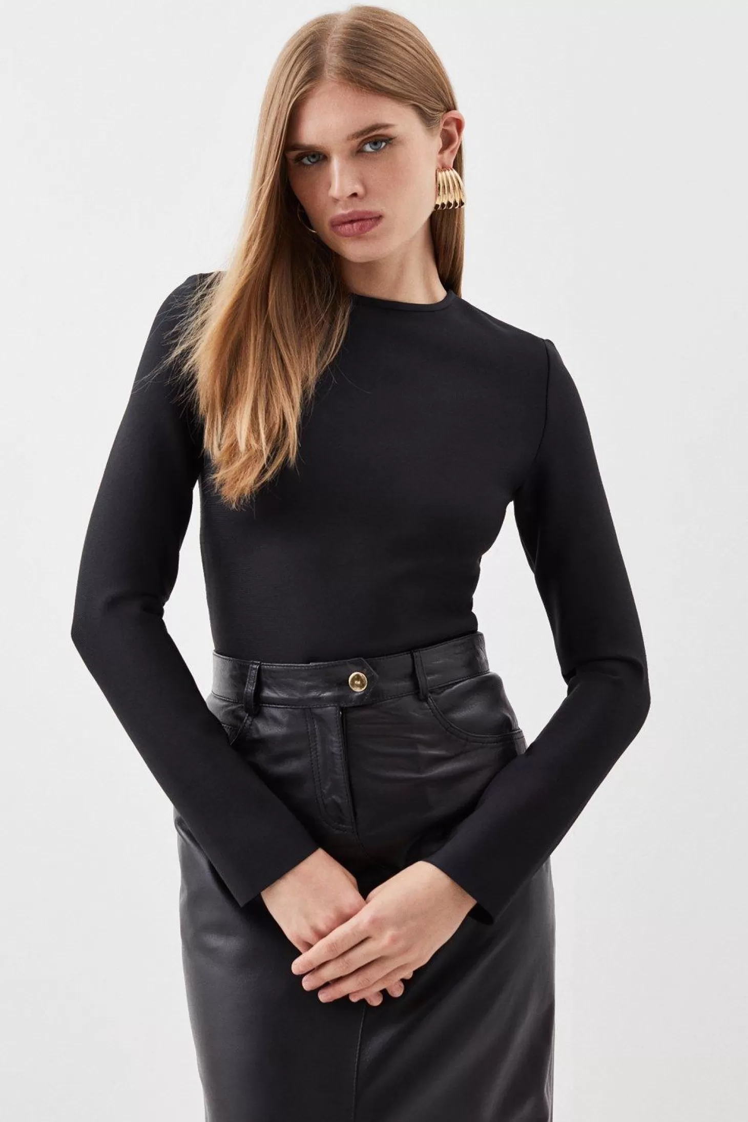 Karen Millen Bandage Figure Form Knit Top