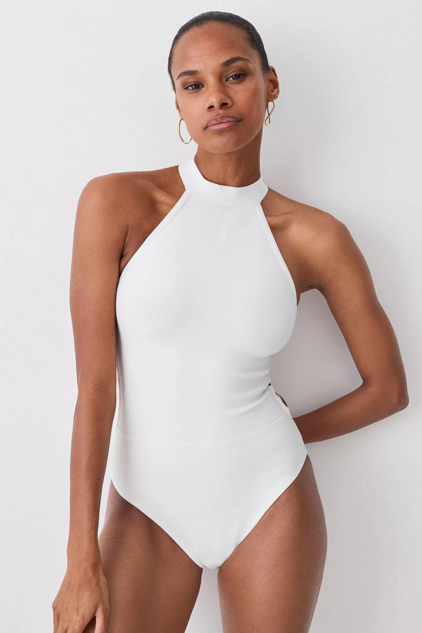 Karen Millen Bandage Halter Neck Strappy Back Swimsuit