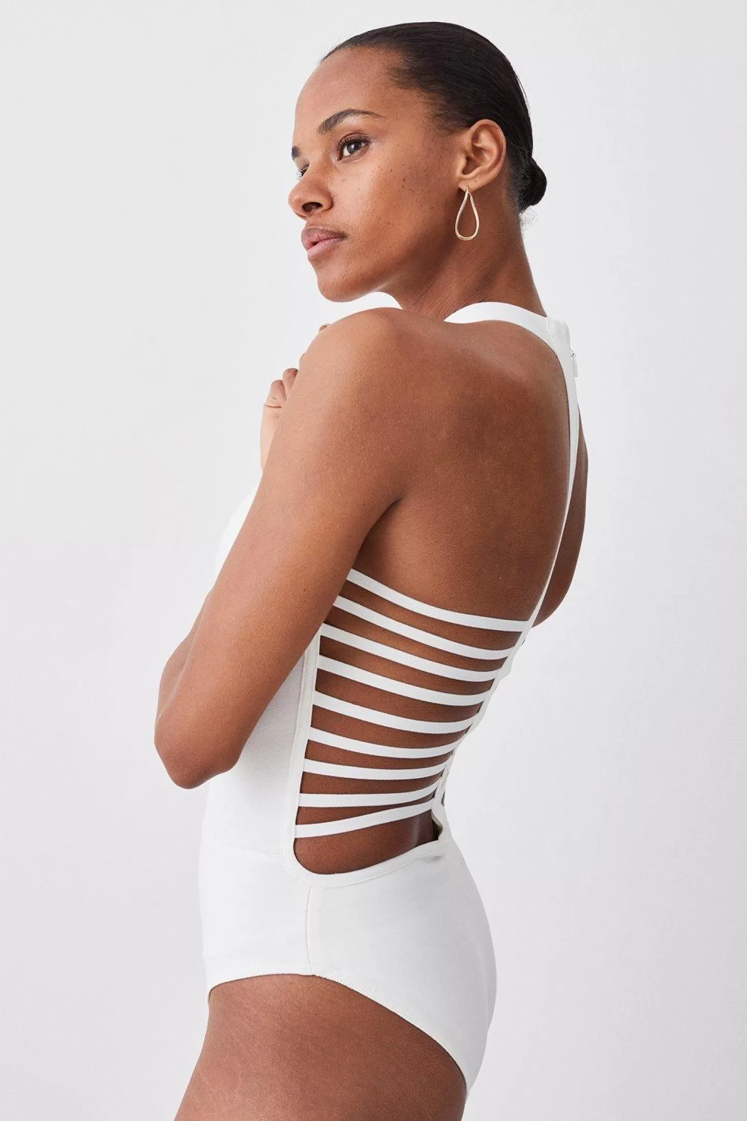 Karen Millen Bandage Halter Neck Strappy Back Swimsuit