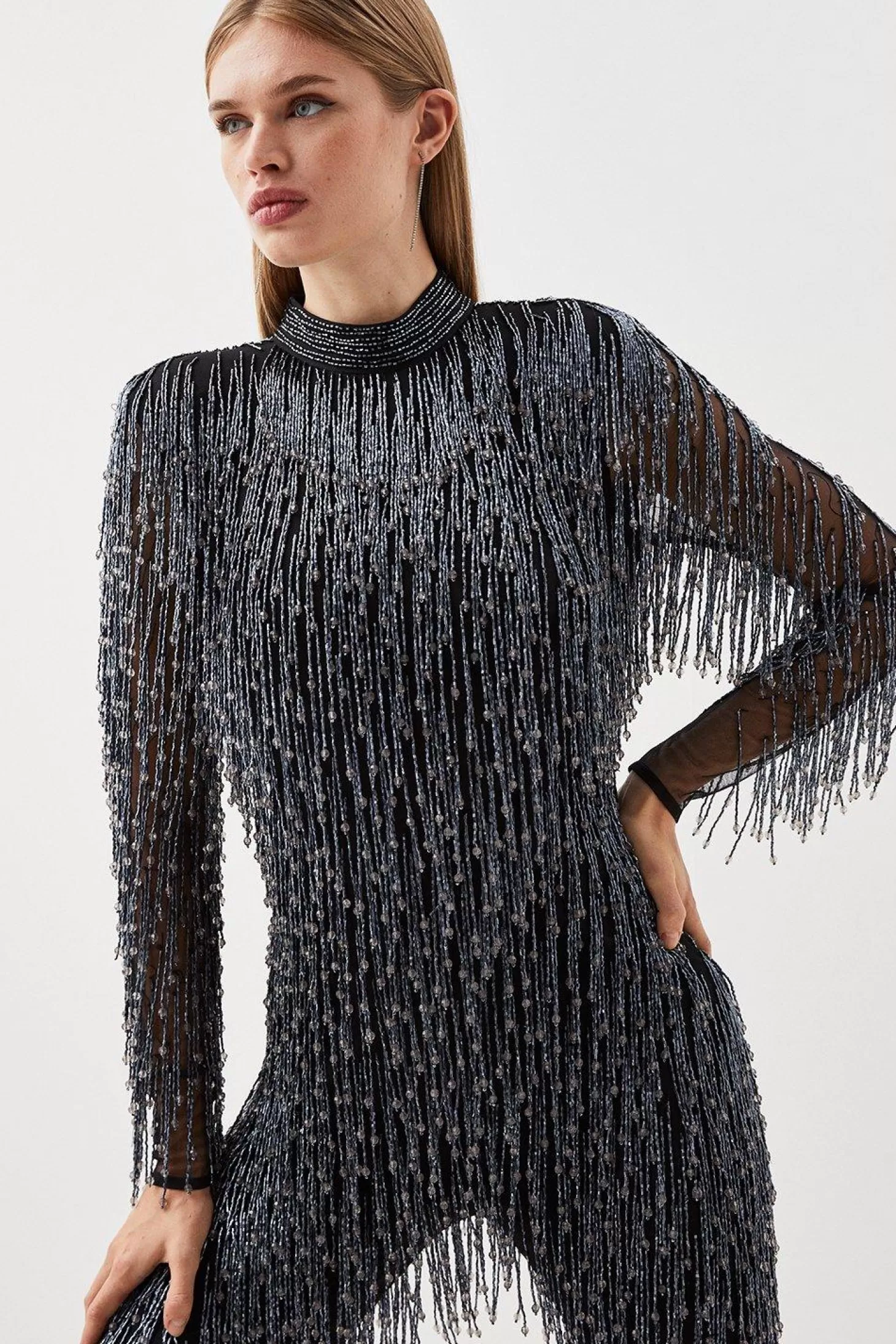 Karen Millen Beaded Fringed And Embellished Jumpsuit