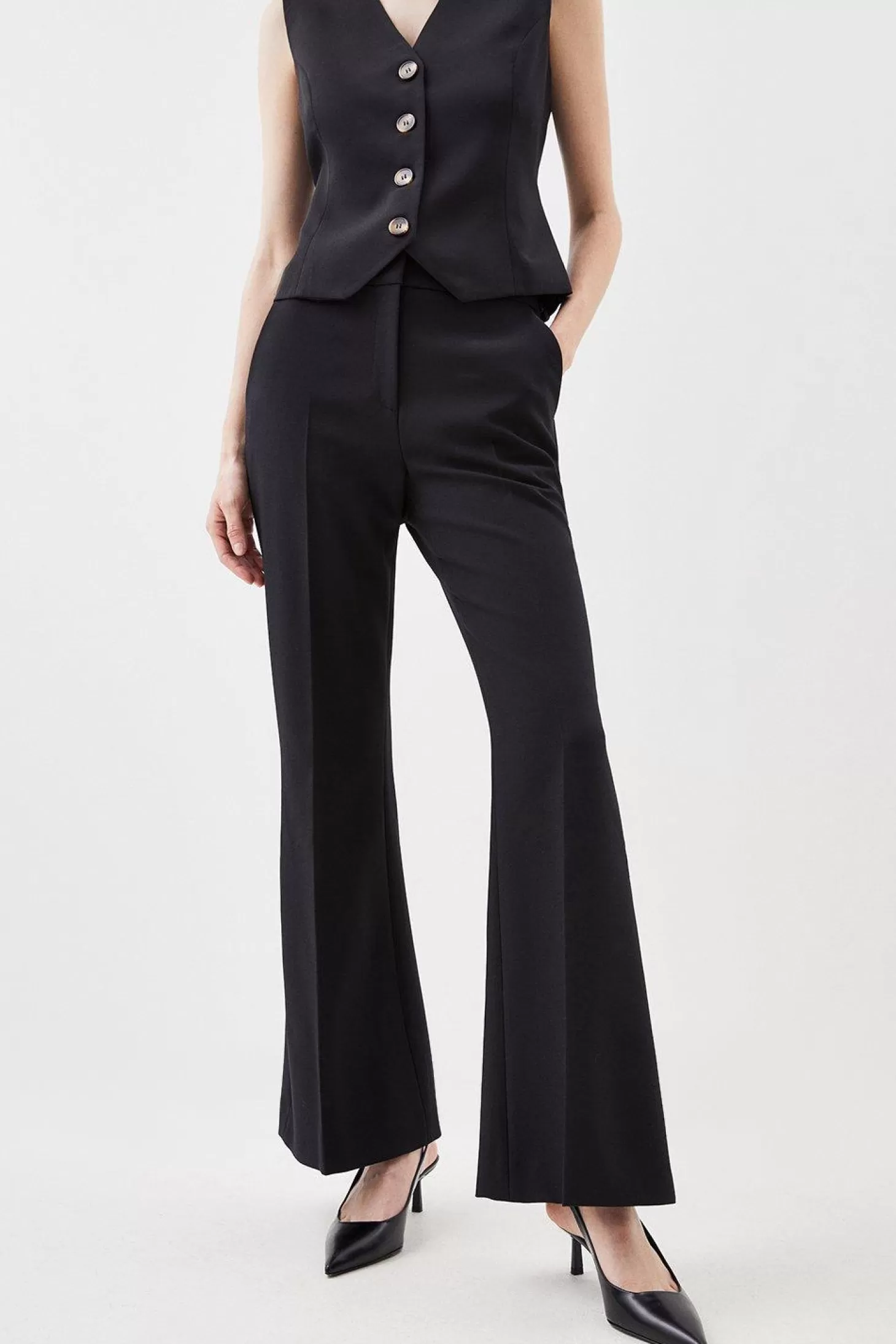 Karen Millen Clean Tailored High Waist Wide Leg Pants