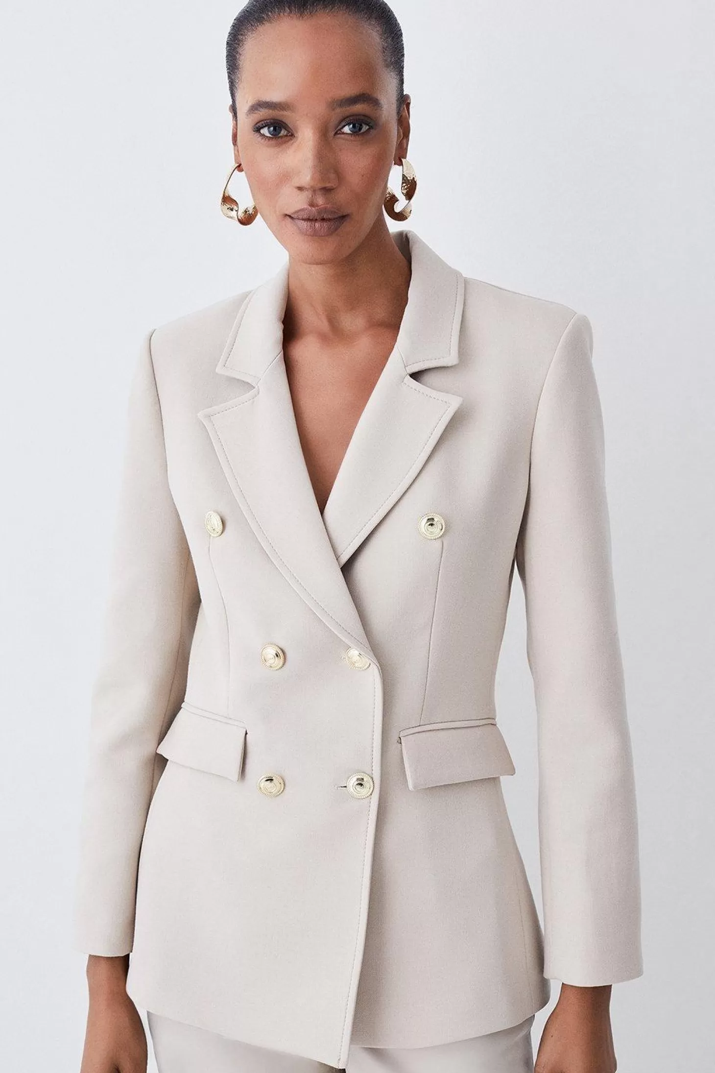 Karen Millen Compact Essential Tailored Double Breasted Blazer