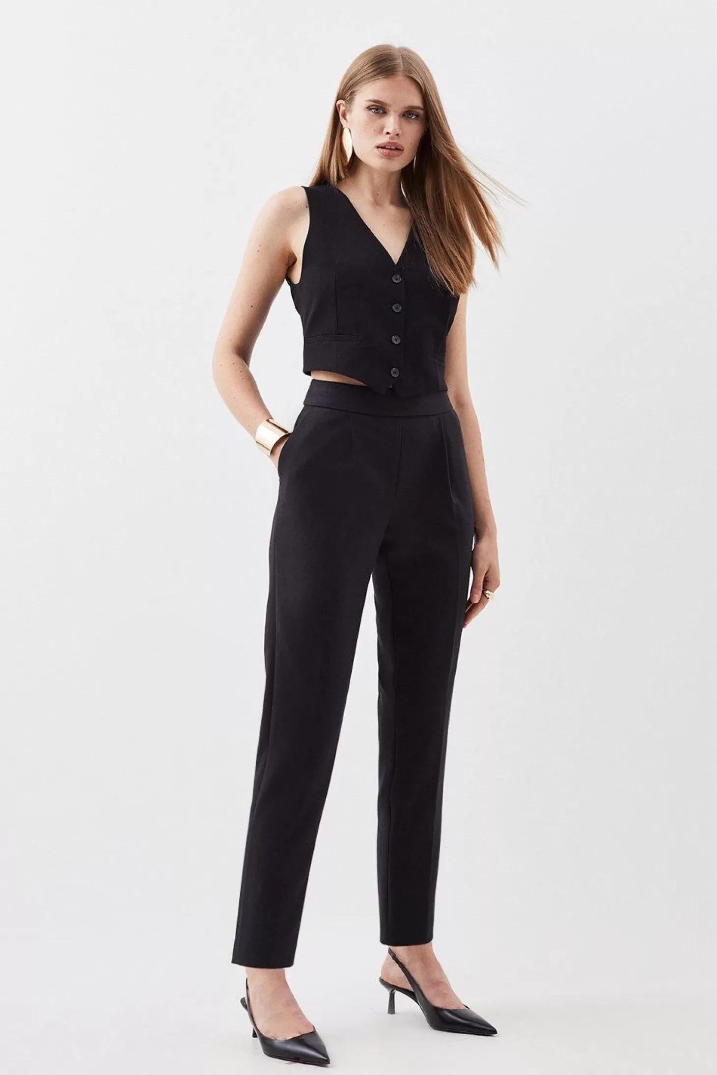 Karen Millen Compact Stretch High Waist Dress Pants