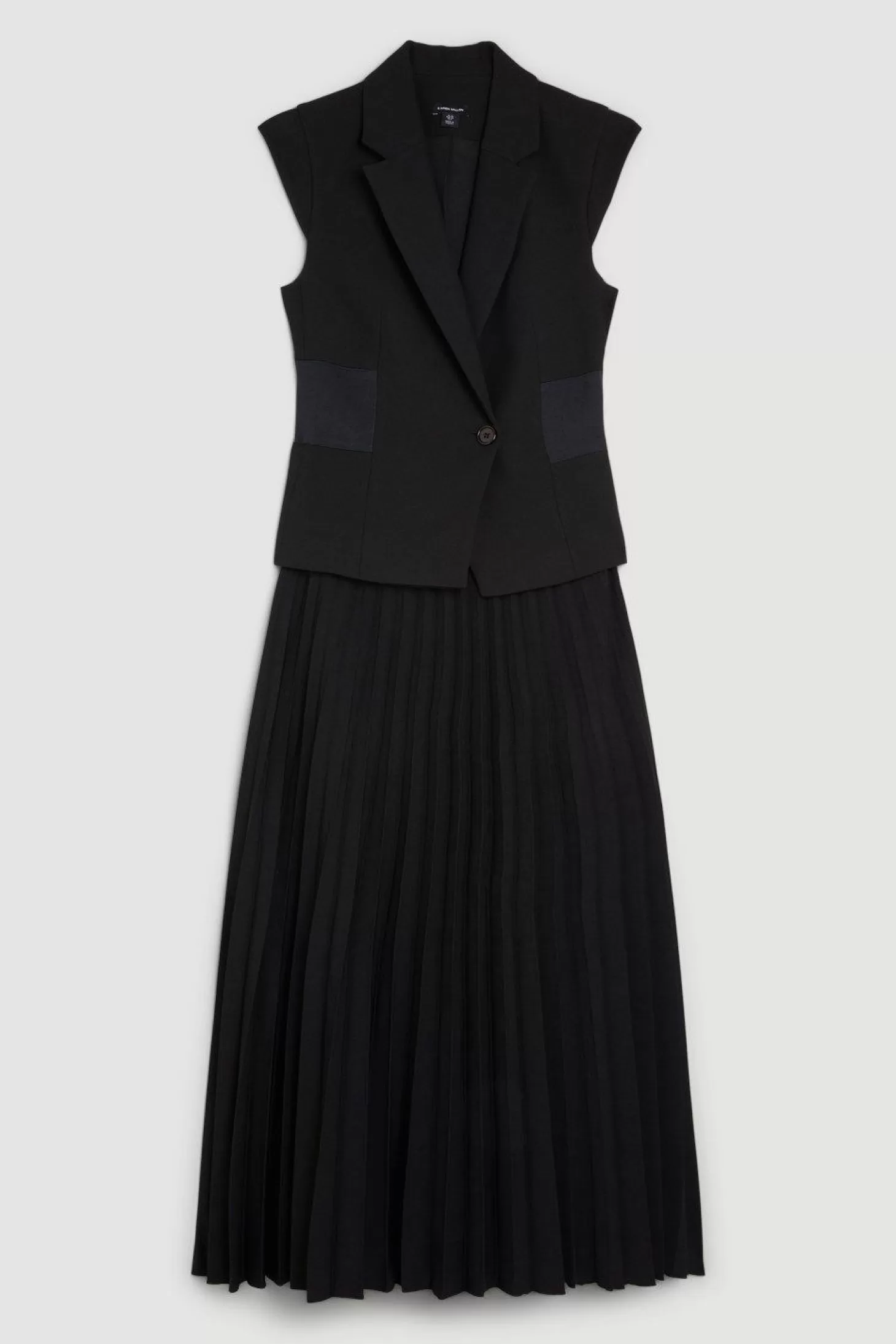 Karen Millen Compact Stretch Insert Panel Soft Skirt Tailored Midi Dress