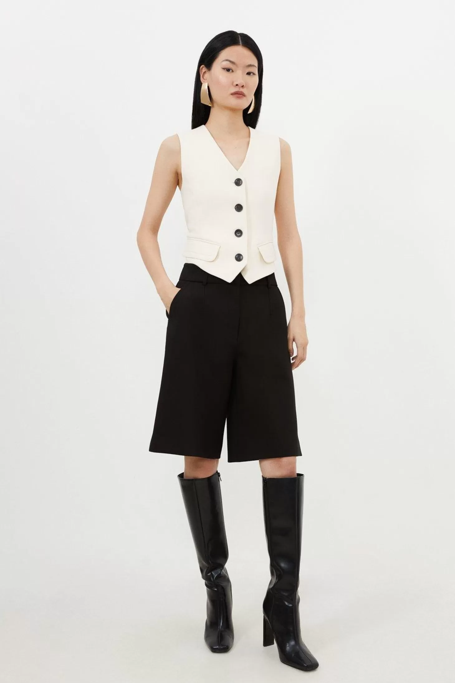 Karen Millen Compact Stretch Tailored City Shorts