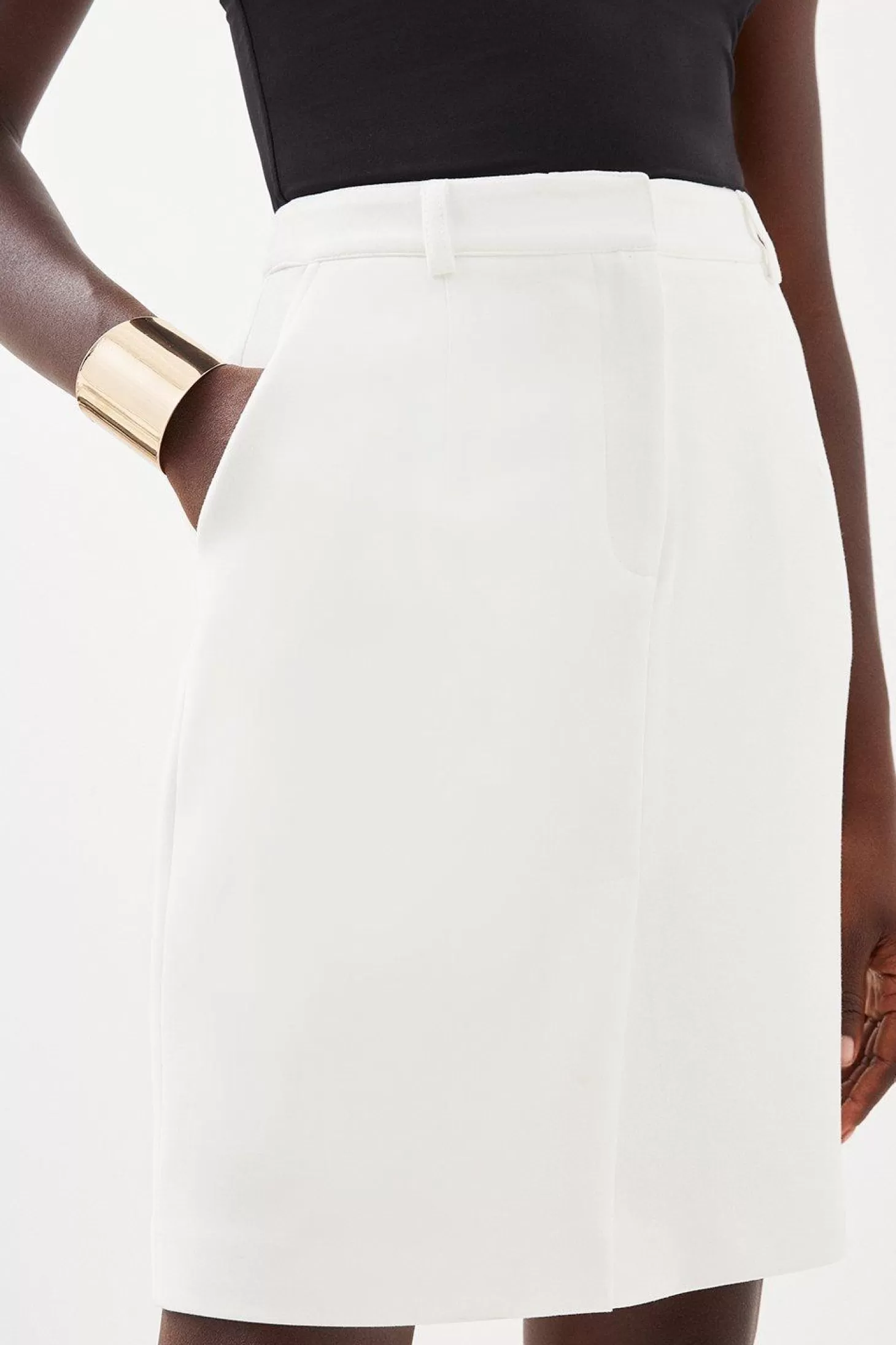 Karen Millen Compact Stretch Tailored Pencil Midi Skirt