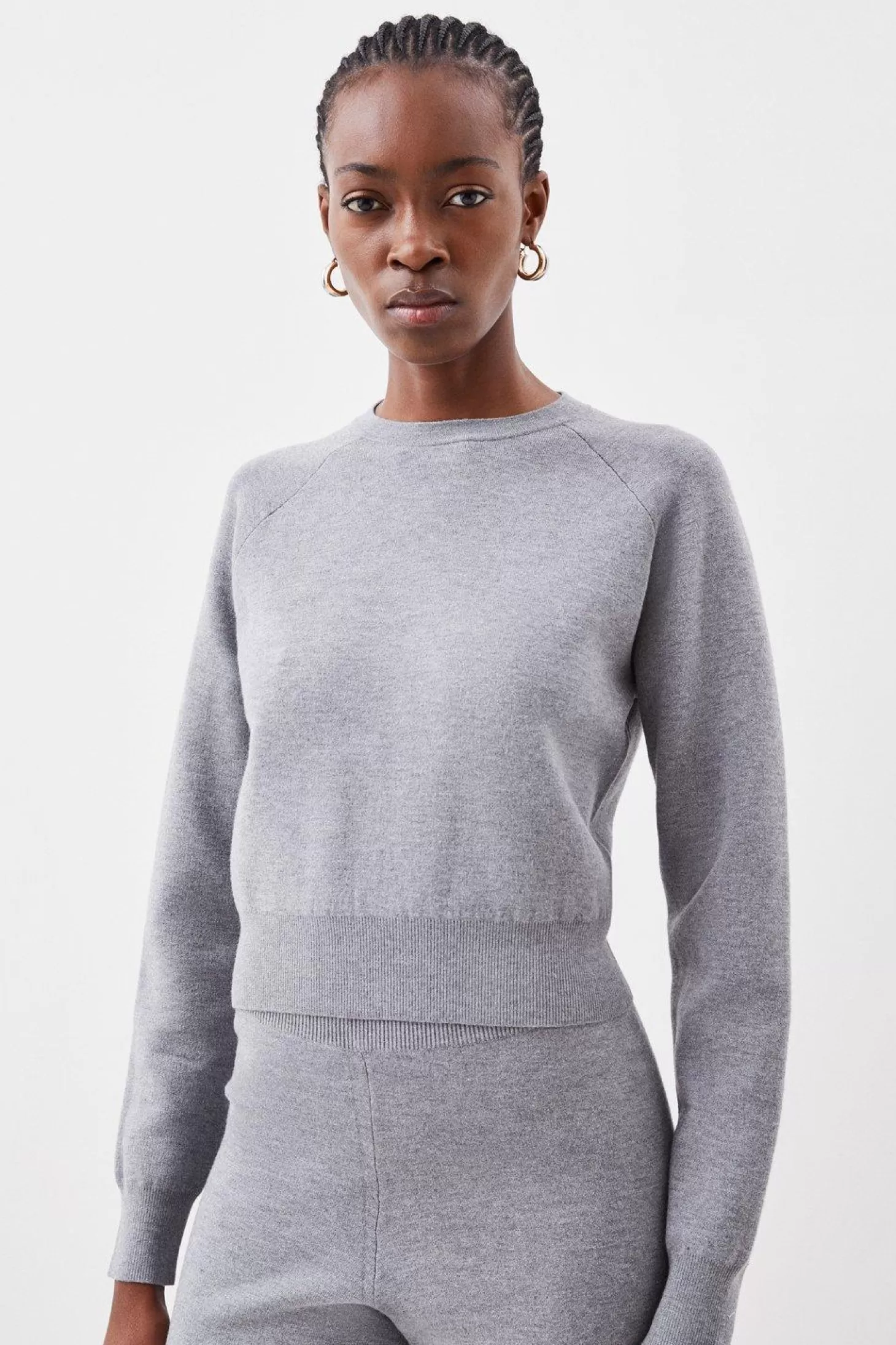 Karen Millen Compact Wool Look Boxy Sweater