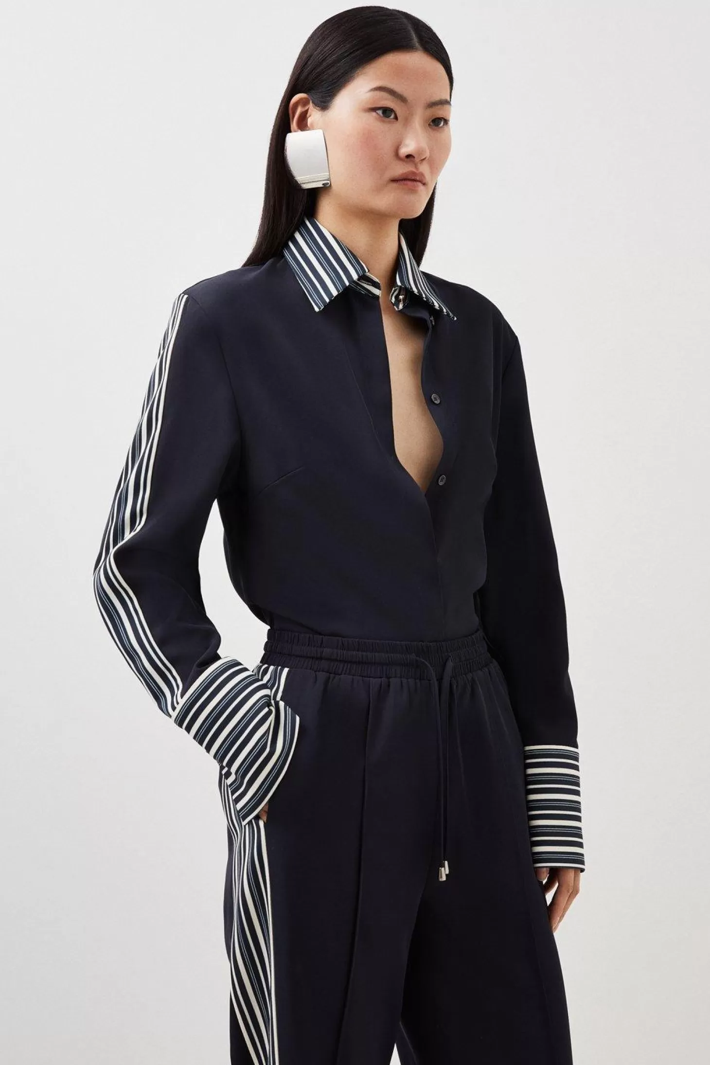 Karen Millen Contrast Twill Woven Shirt