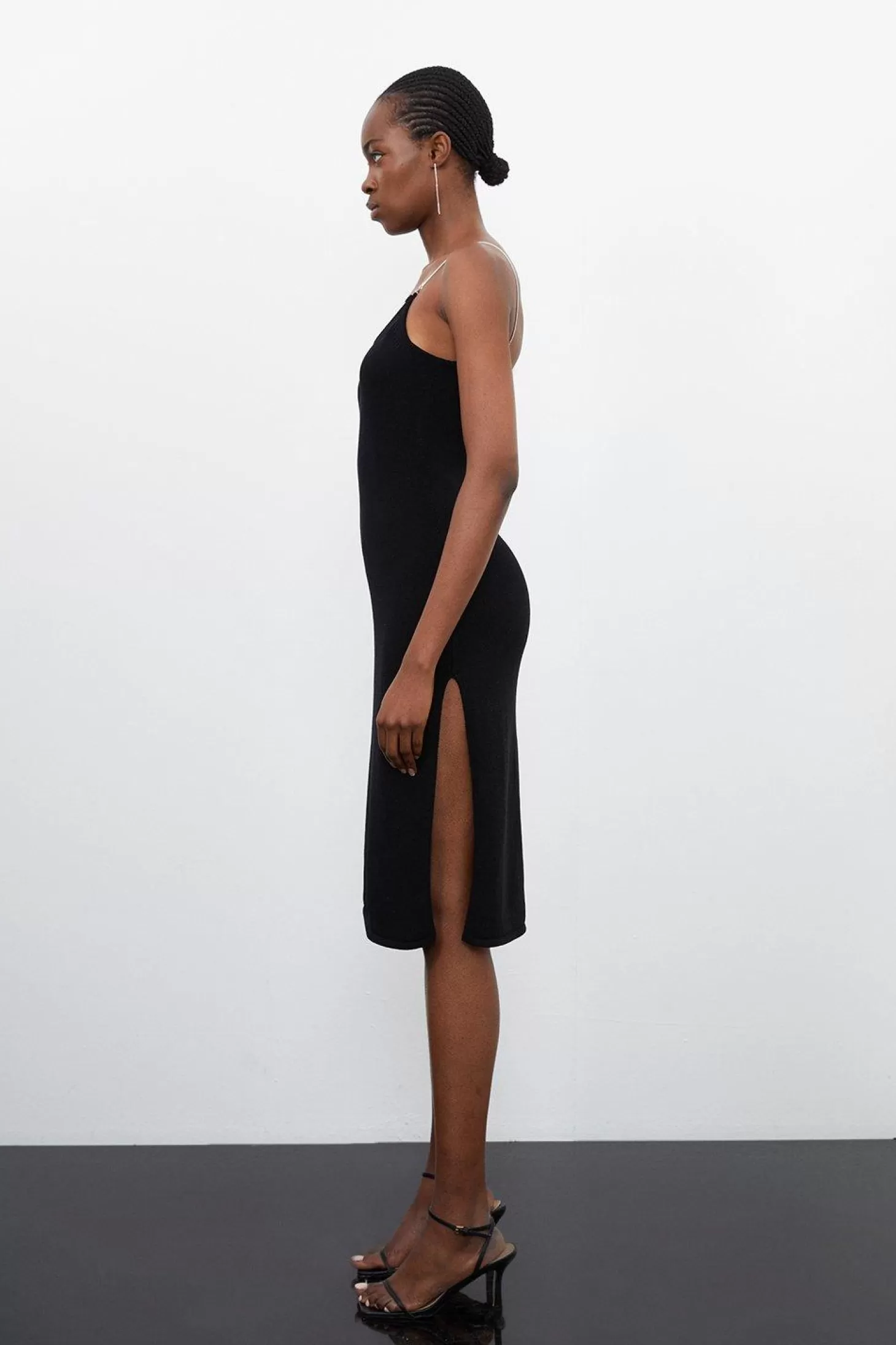 Karen Millen Corded Knit Chain Detail Knit Midaxi Dress