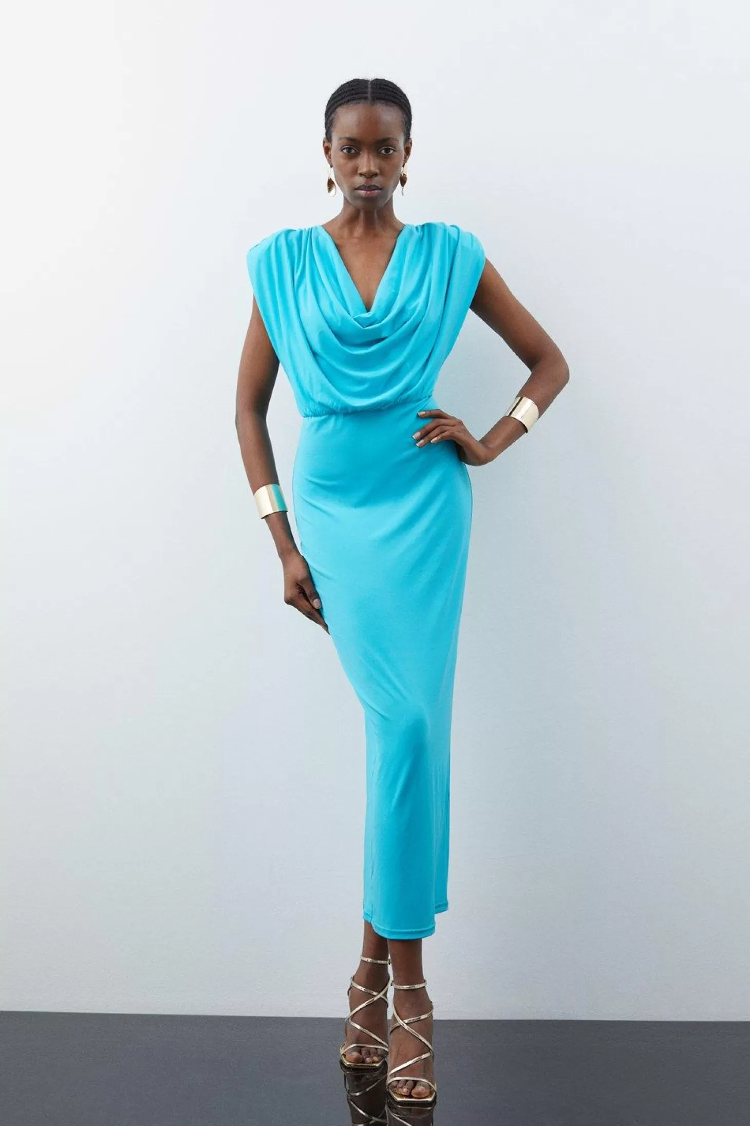 Karen Millen Cowl Neck Jersey Maxi Dress