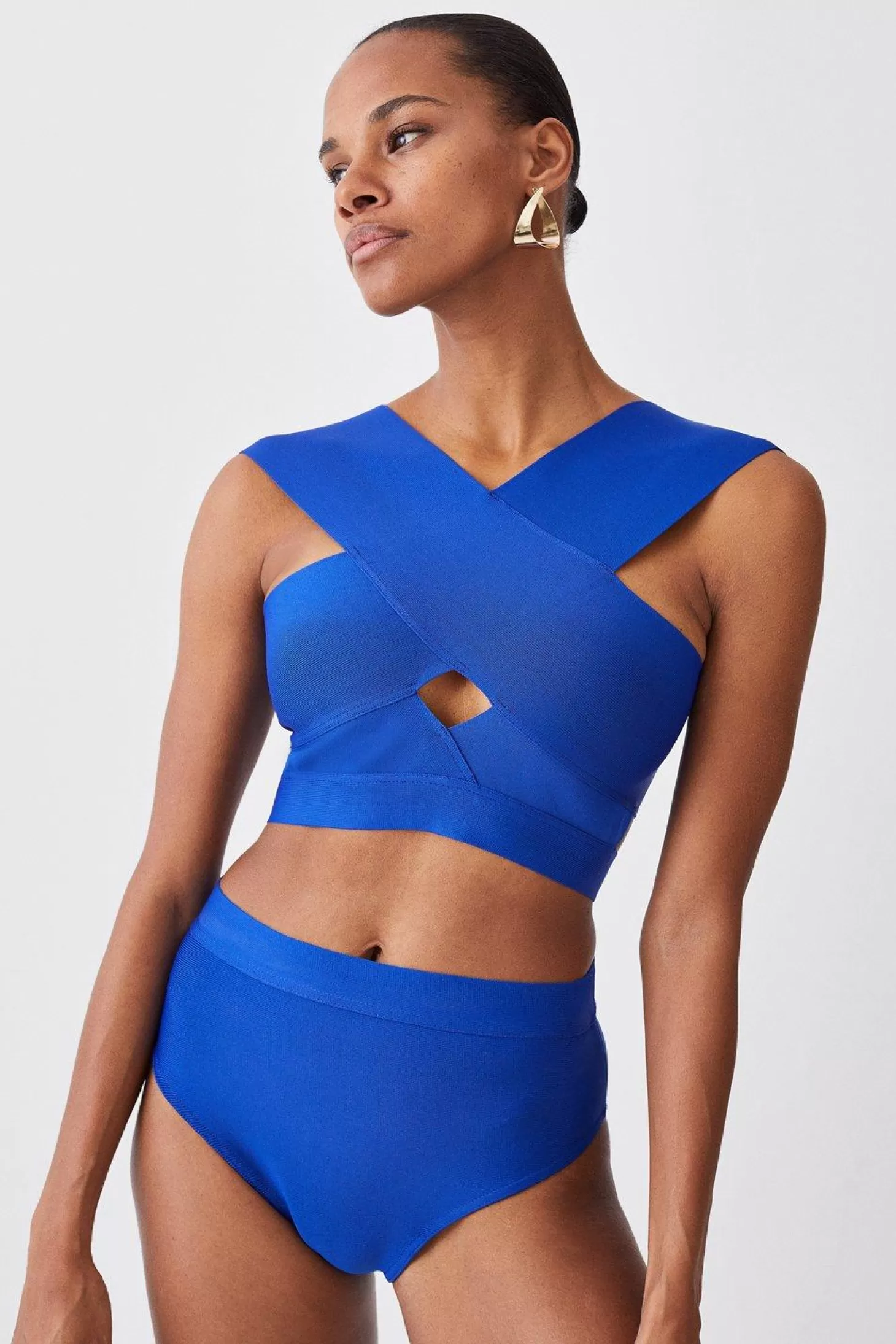 Karen Millen Cross Front Bandage Bikini Top