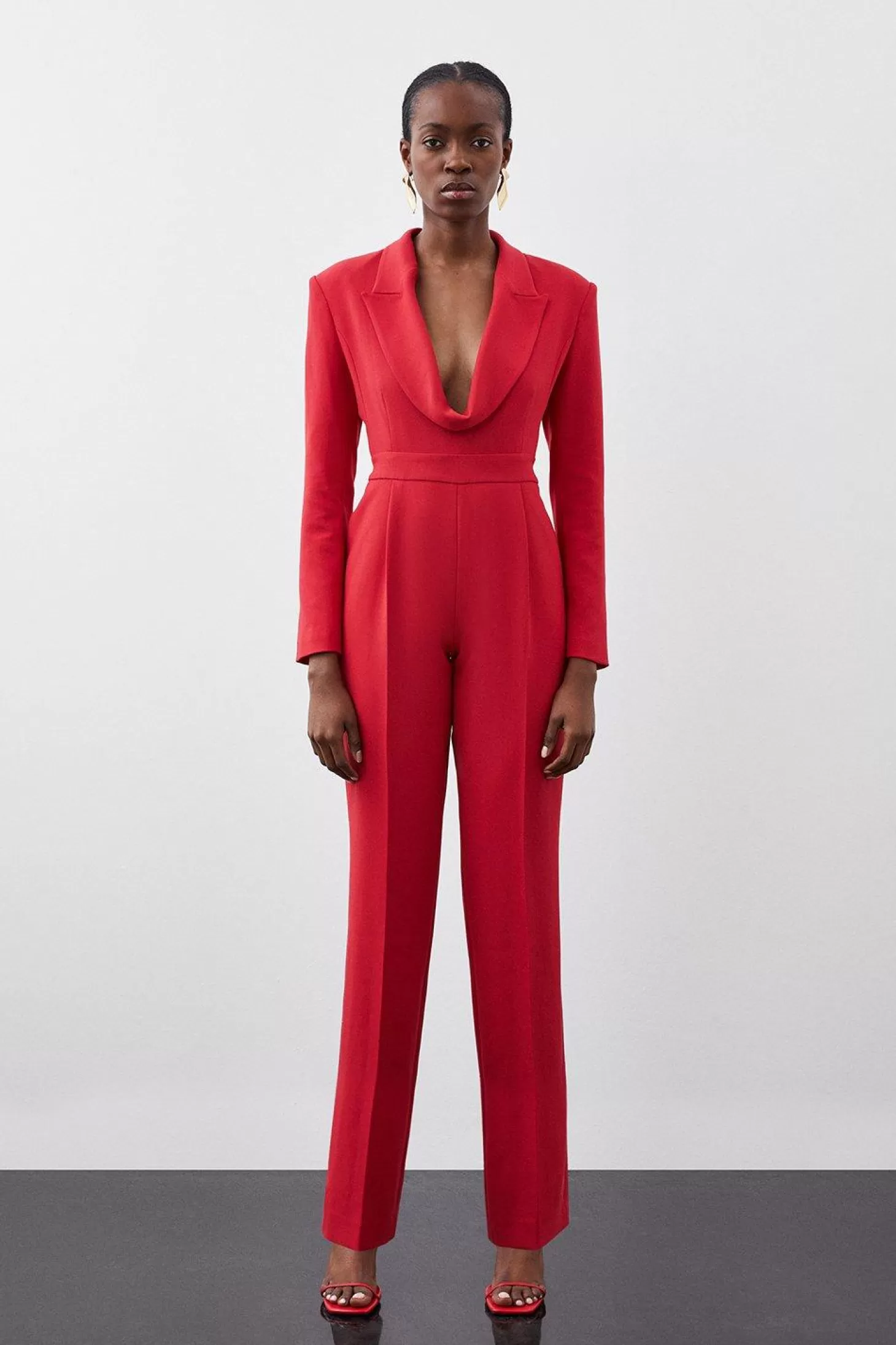 Karen Millen Curved Neckline Tailo Blazer Jumpsuit