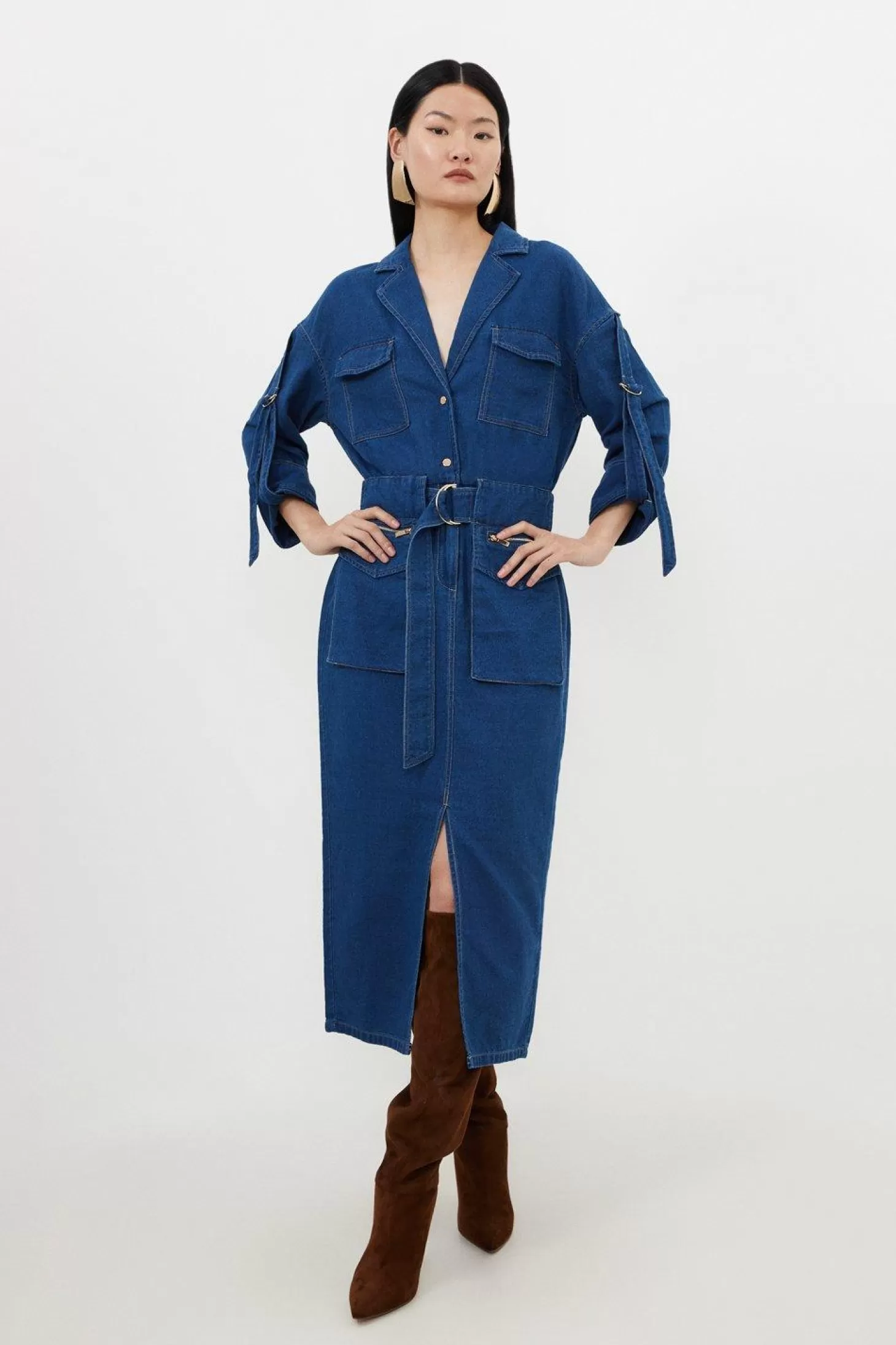 Karen Millen Woven Maxi Shirt Dress