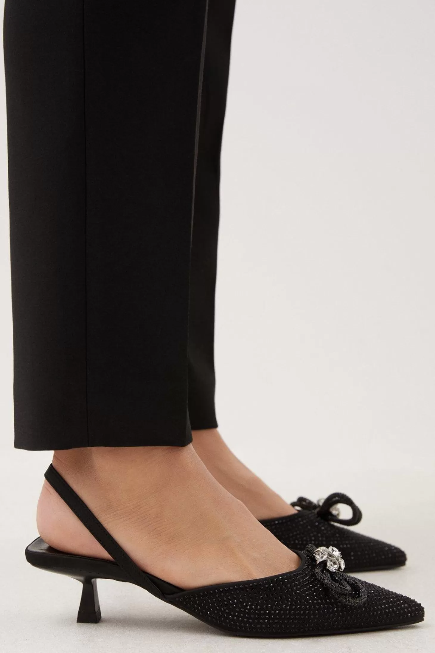 Karen Millen Embellished Bow Detail Low Heel