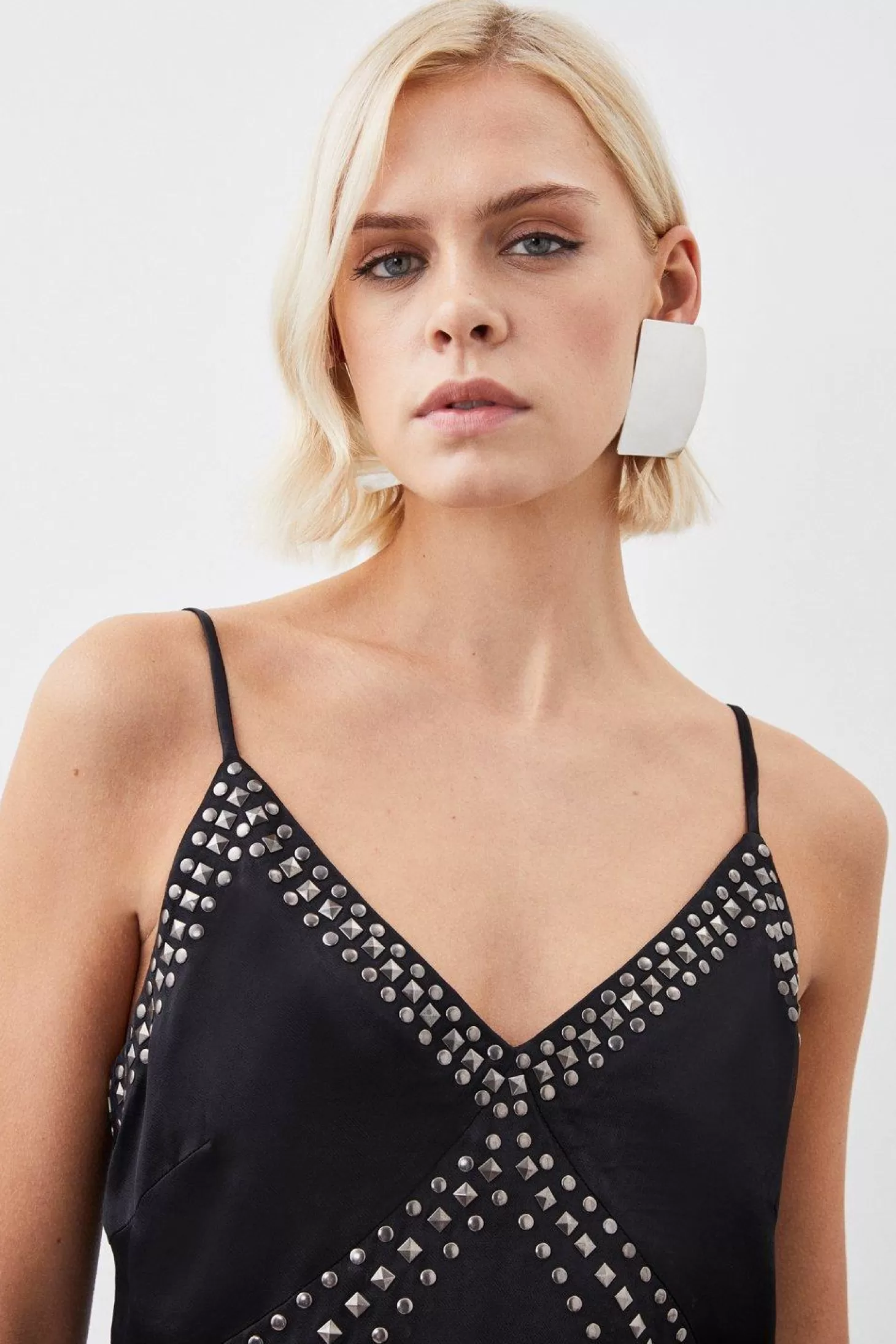 Karen Millen Embellished Stud Satin Woven Camisole