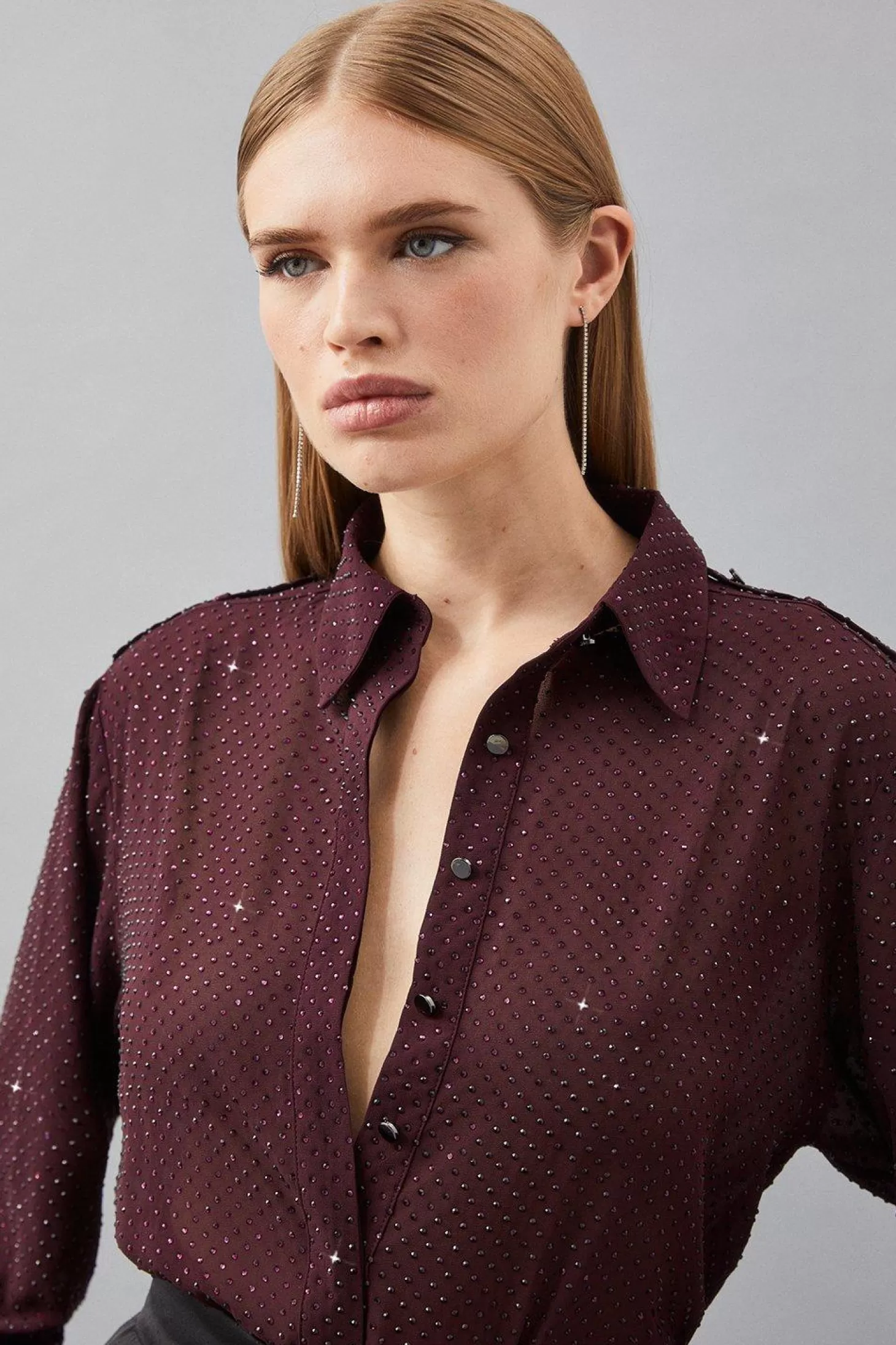 Karen Millen Embellished Woven Shirt