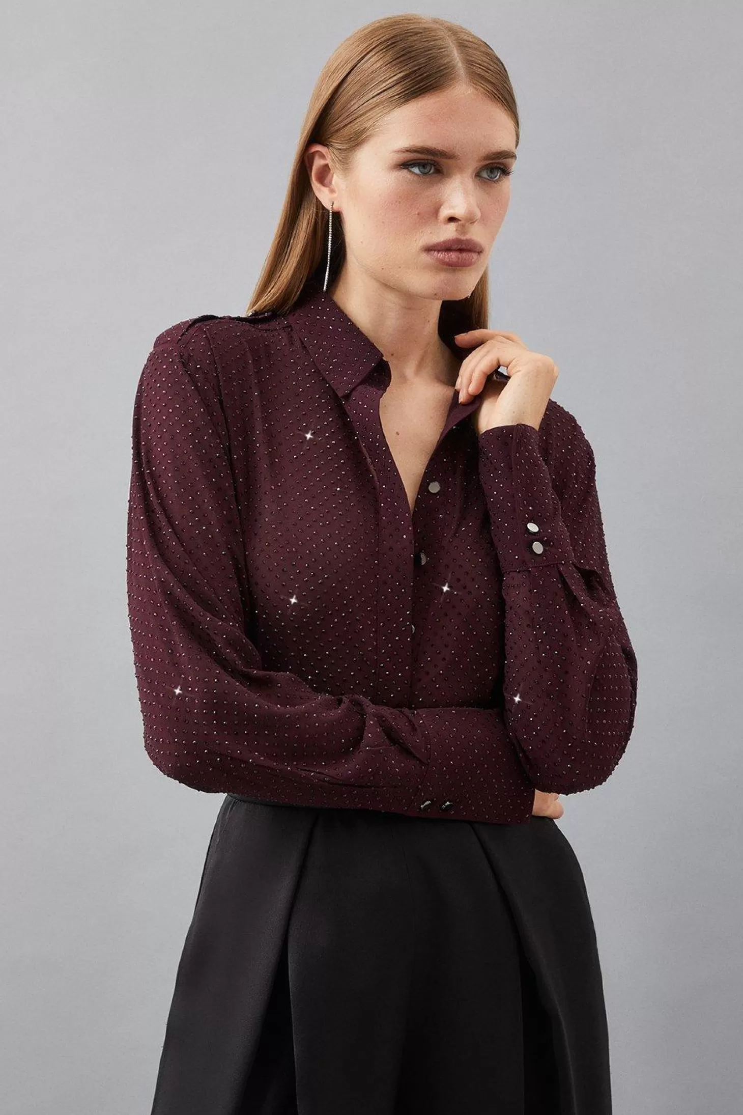 Karen Millen Embellished Woven Shirt