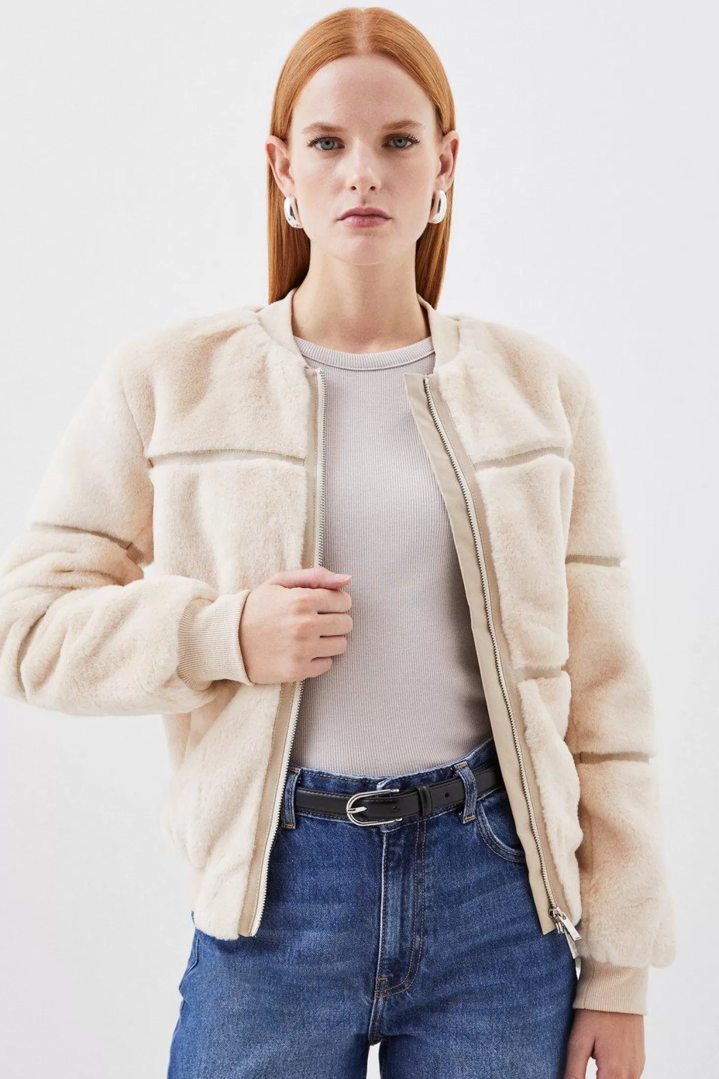 Karen Millen Faux Fur Bomber Jacket