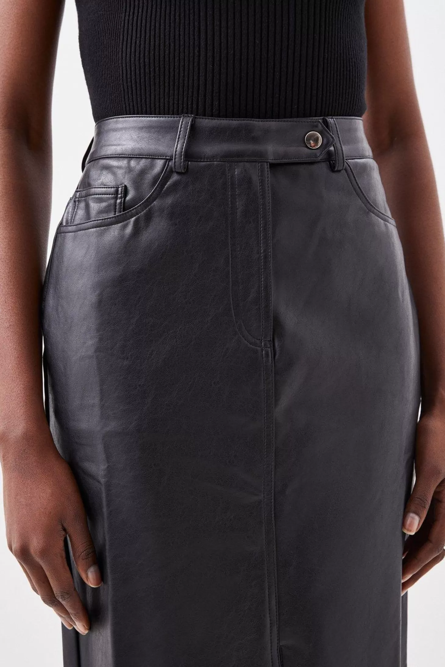 Karen Millen Faux Leather Pencil Maxi Skirt