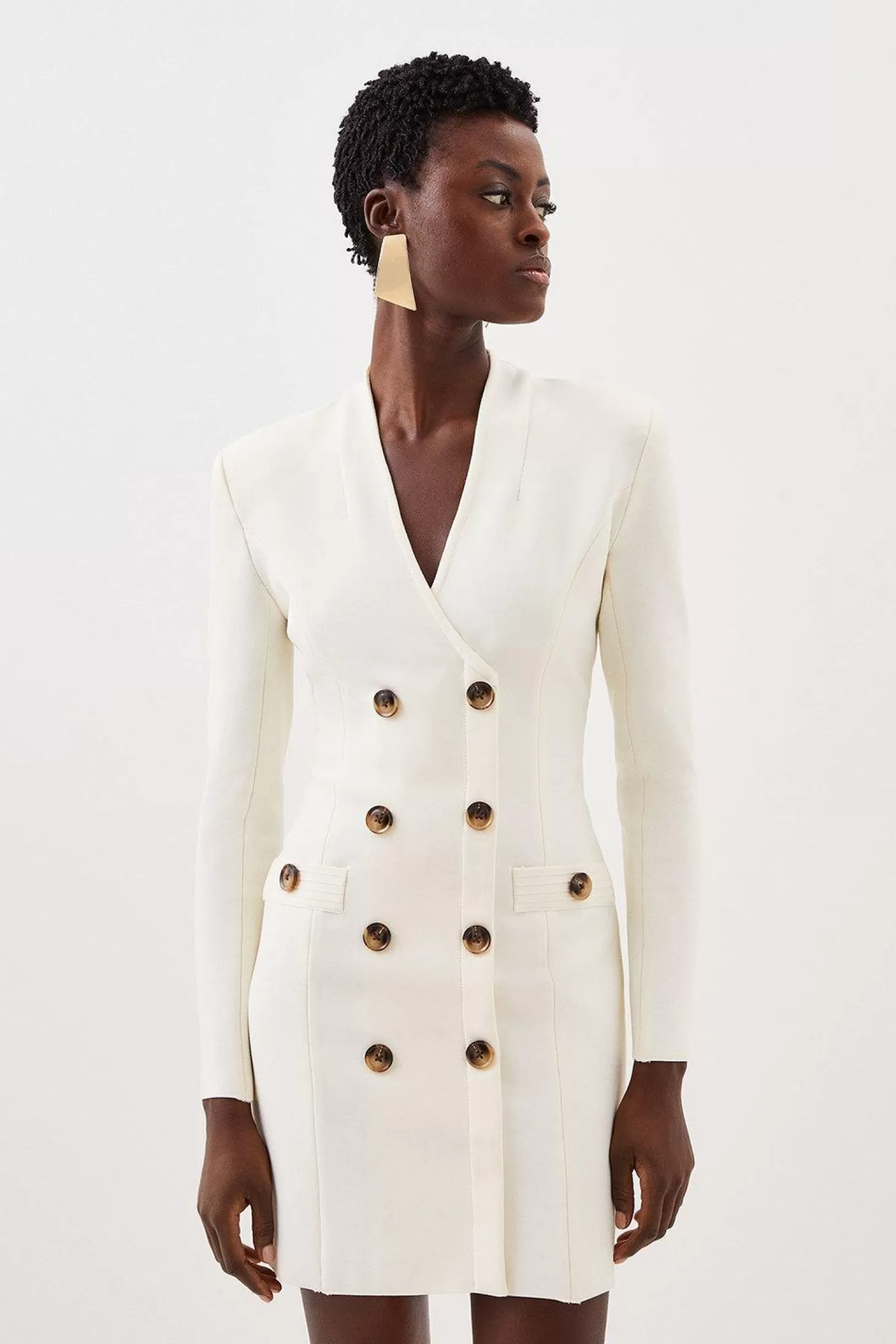 Karen Millen Figure Form Bandage Blazer Style Knit Mini Dress