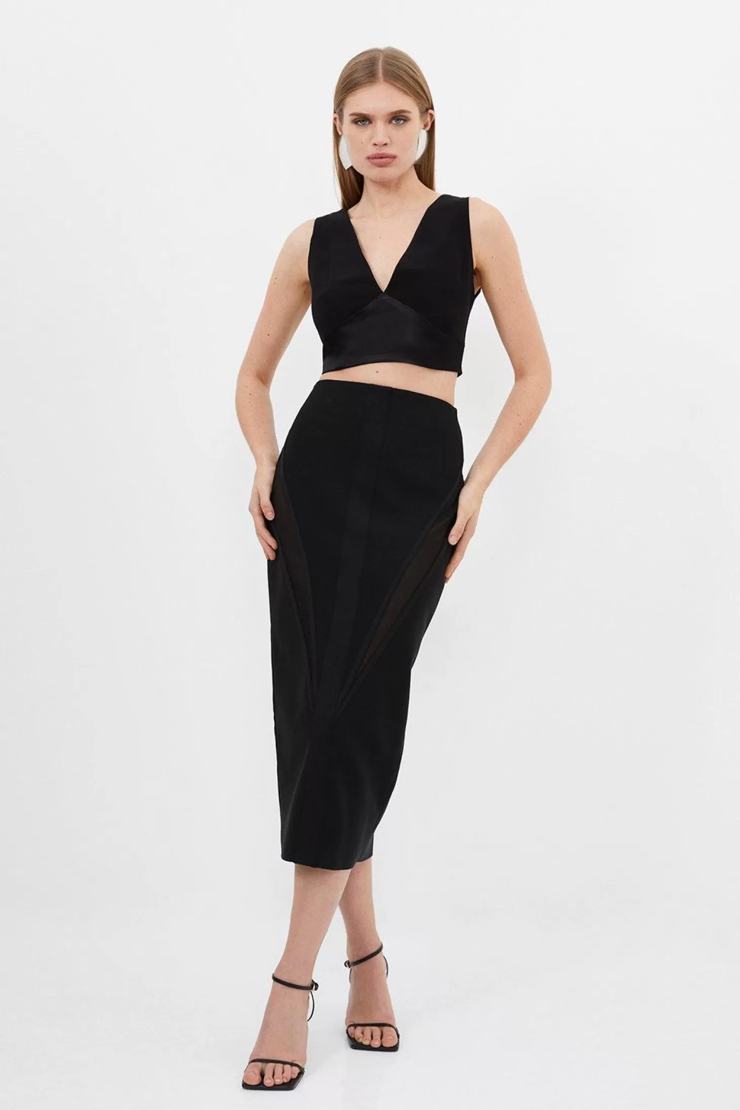 Karen Millen Figure Form Bandage Knit Midi Skirt