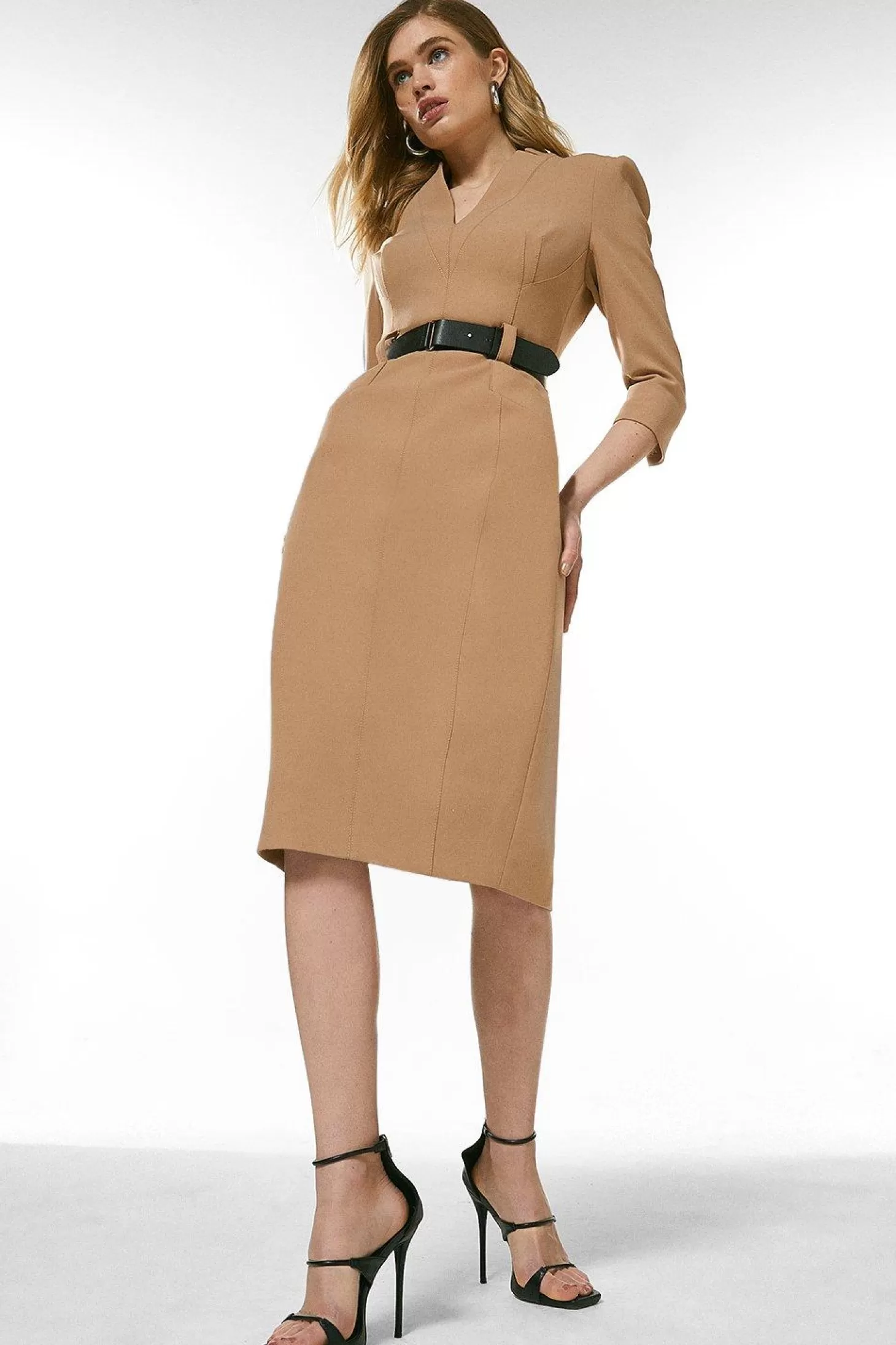 Karen Millen Forever Belted Midi Dress