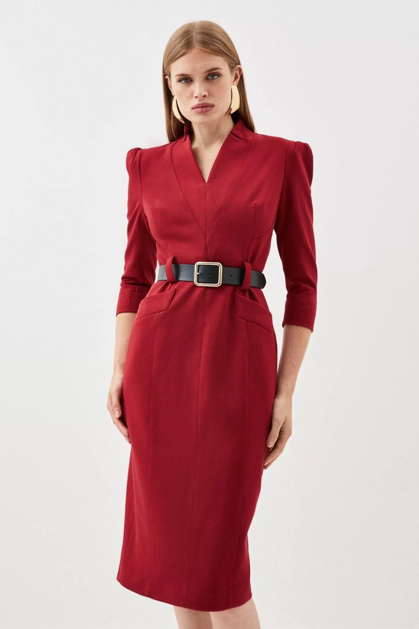 Karen Millen Forever Belted Midi Dress