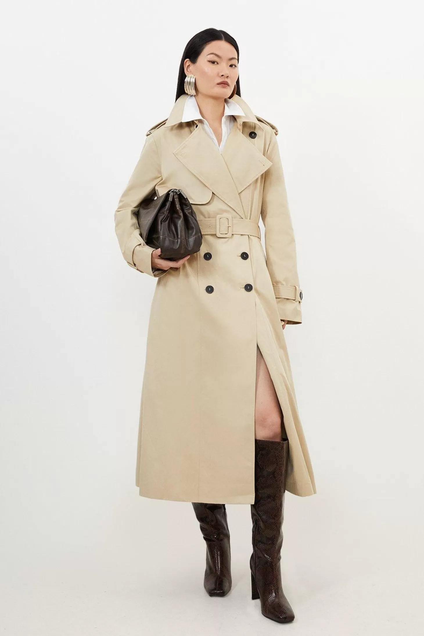 Karen Millen Full Skirt Maxi Trench Coat