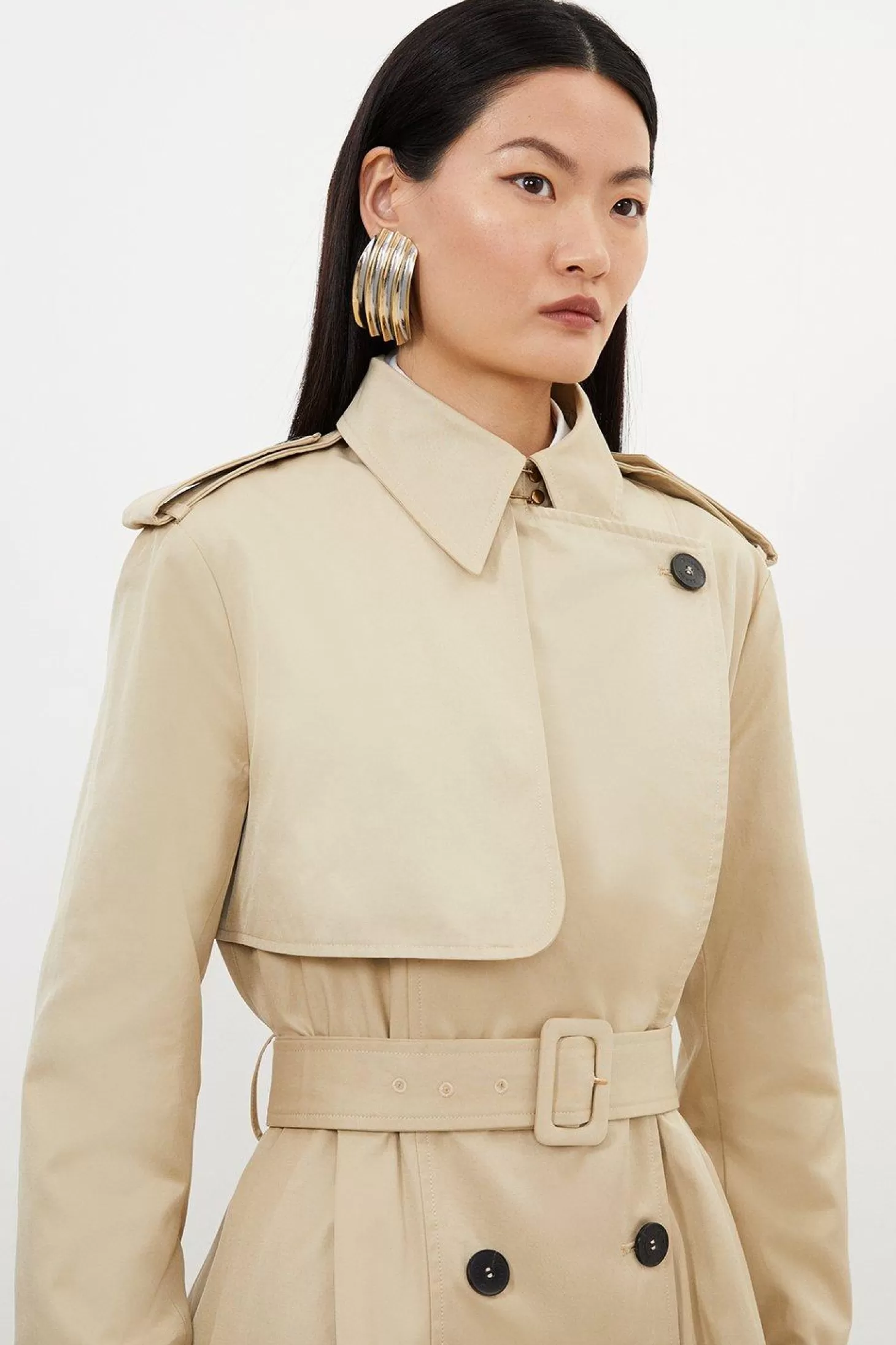 Karen Millen Full Skirt Maxi Trench Coat