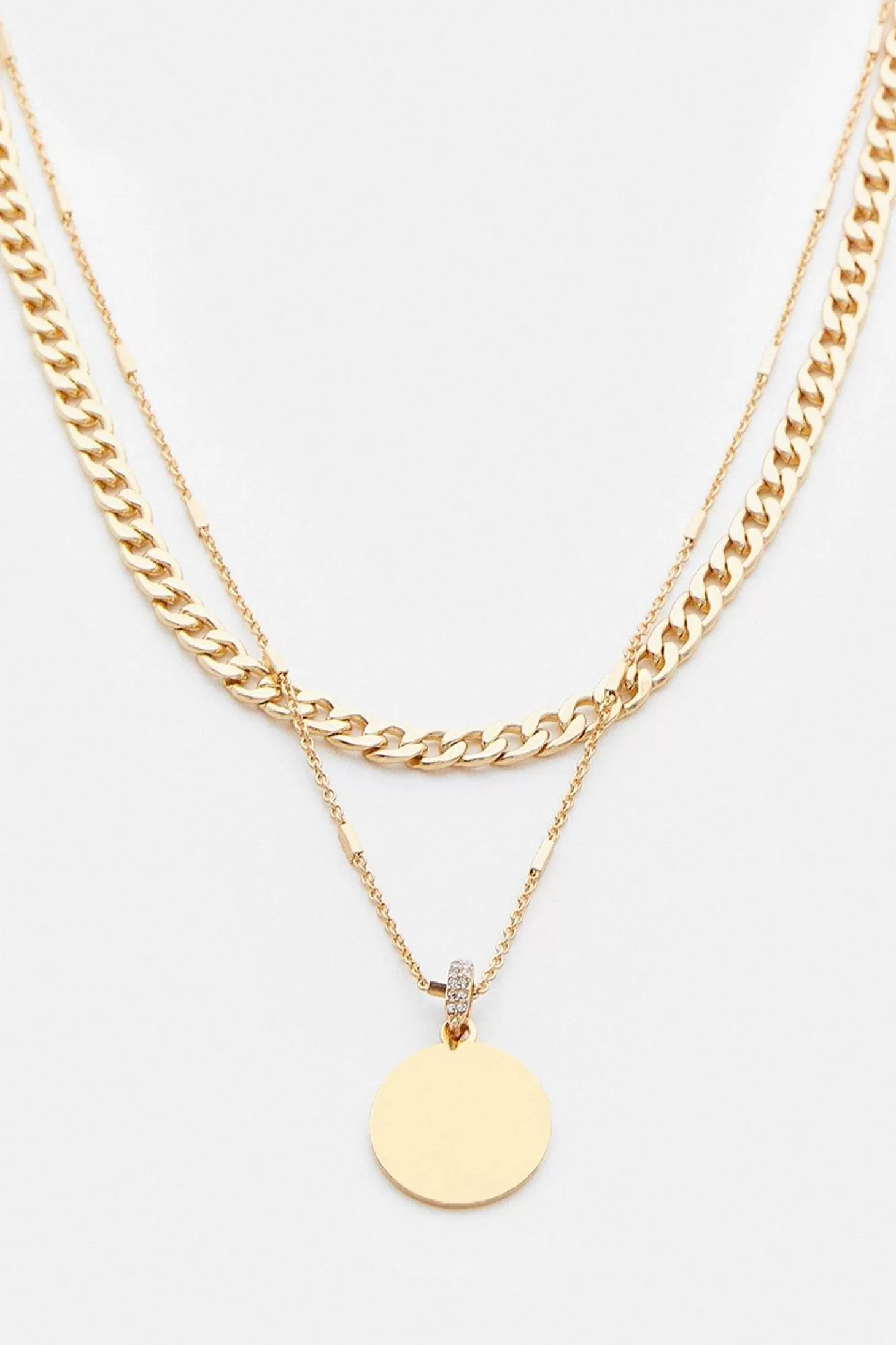 Karen Millen Plated Coin Layered Necklace