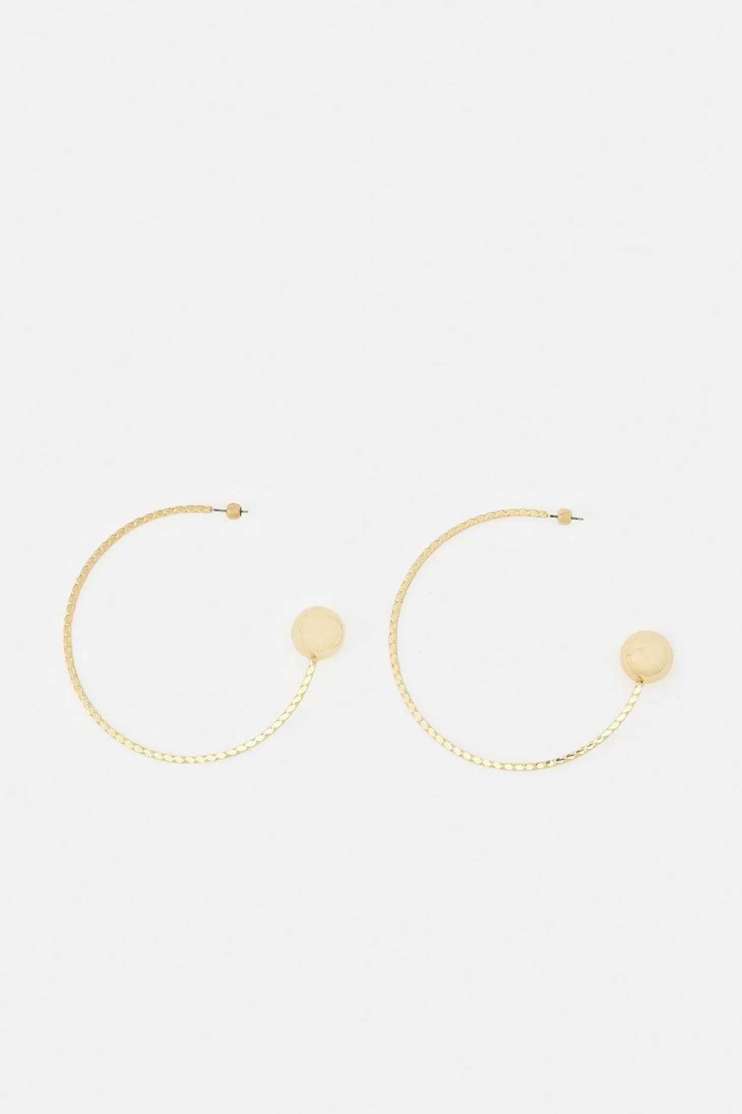 Karen Millen Plated Detailed Large Hoop Earrings