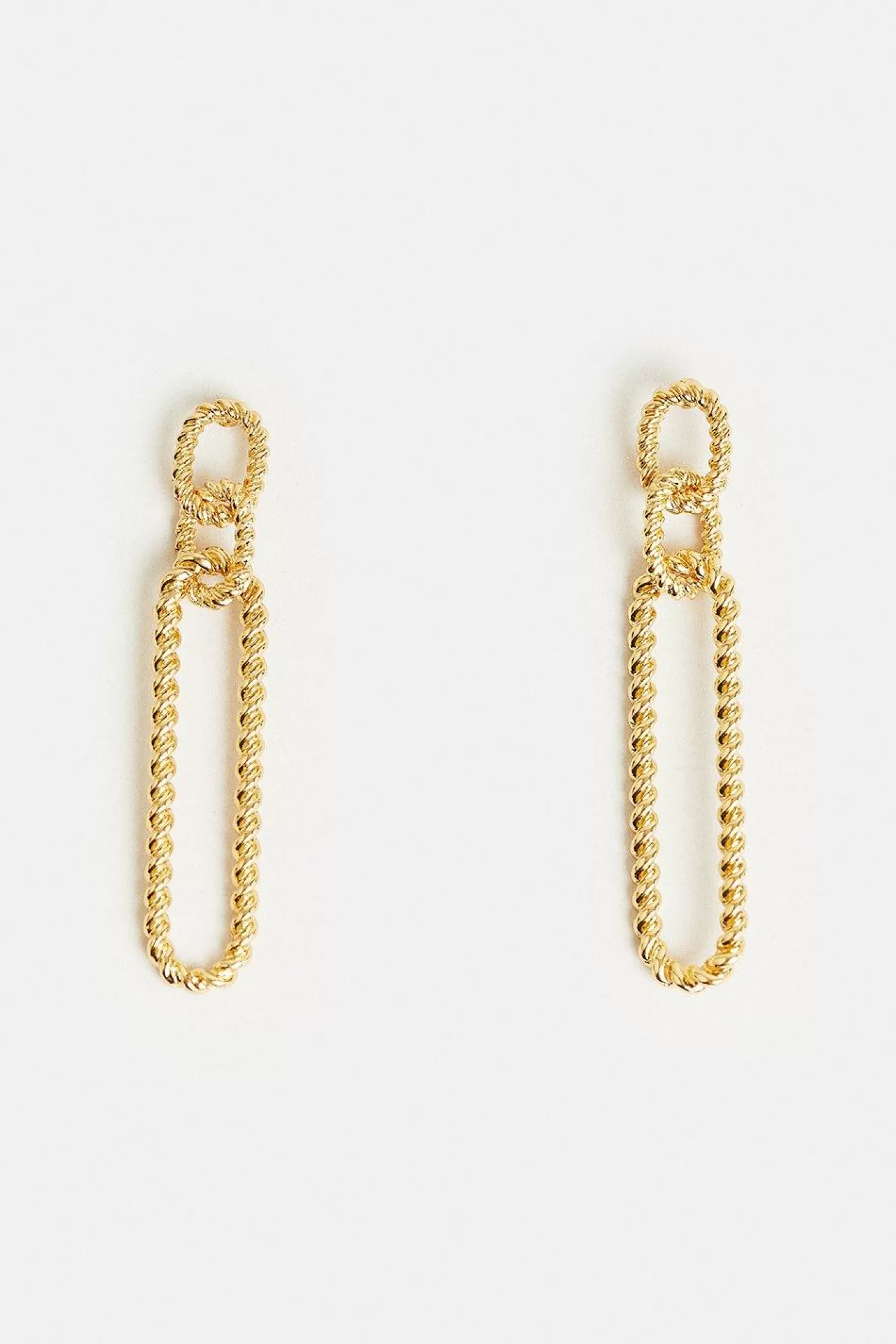 Karen Millen Plated Twisted Drop Earrings