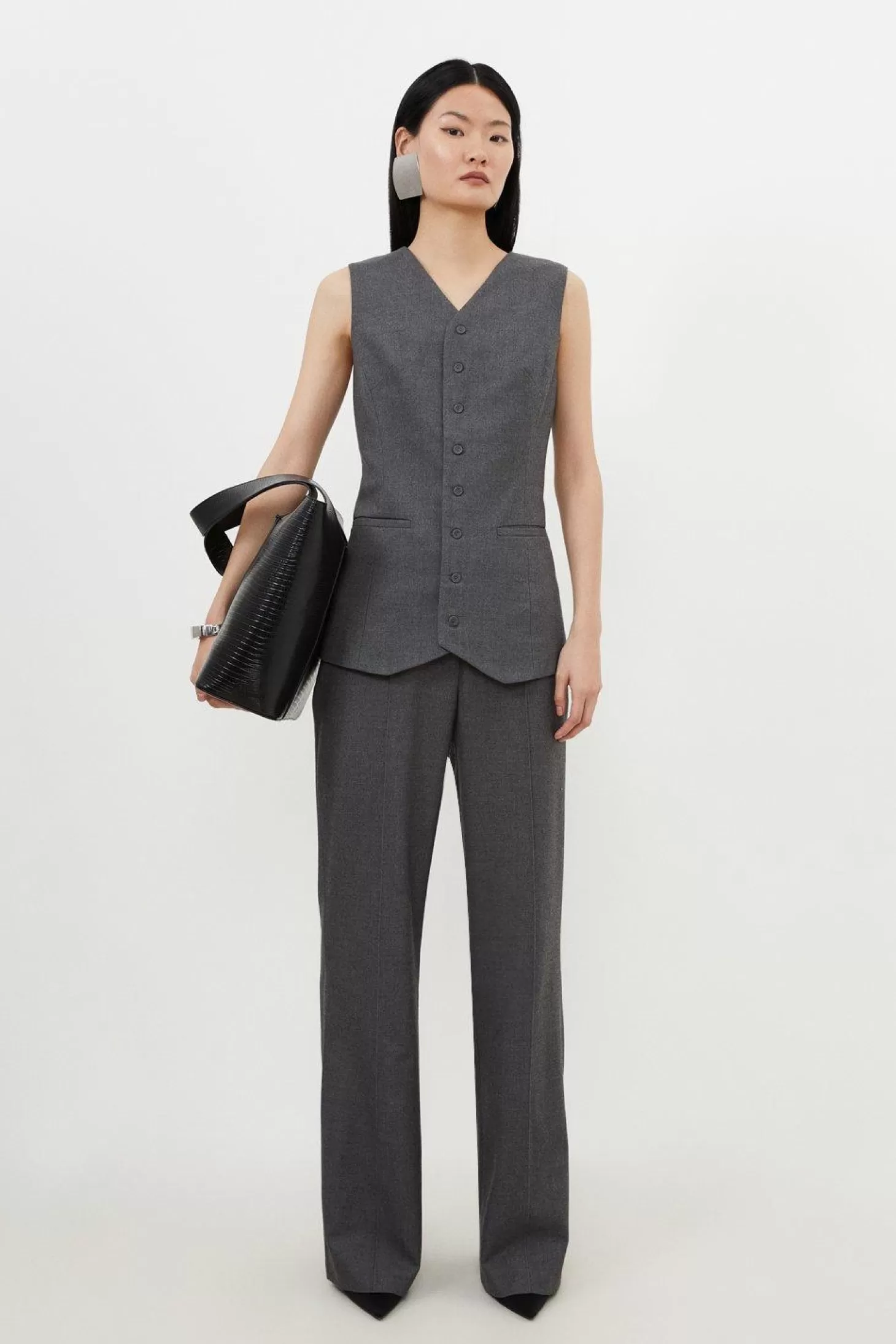 Karen Millen Woven Wool Mix Pants