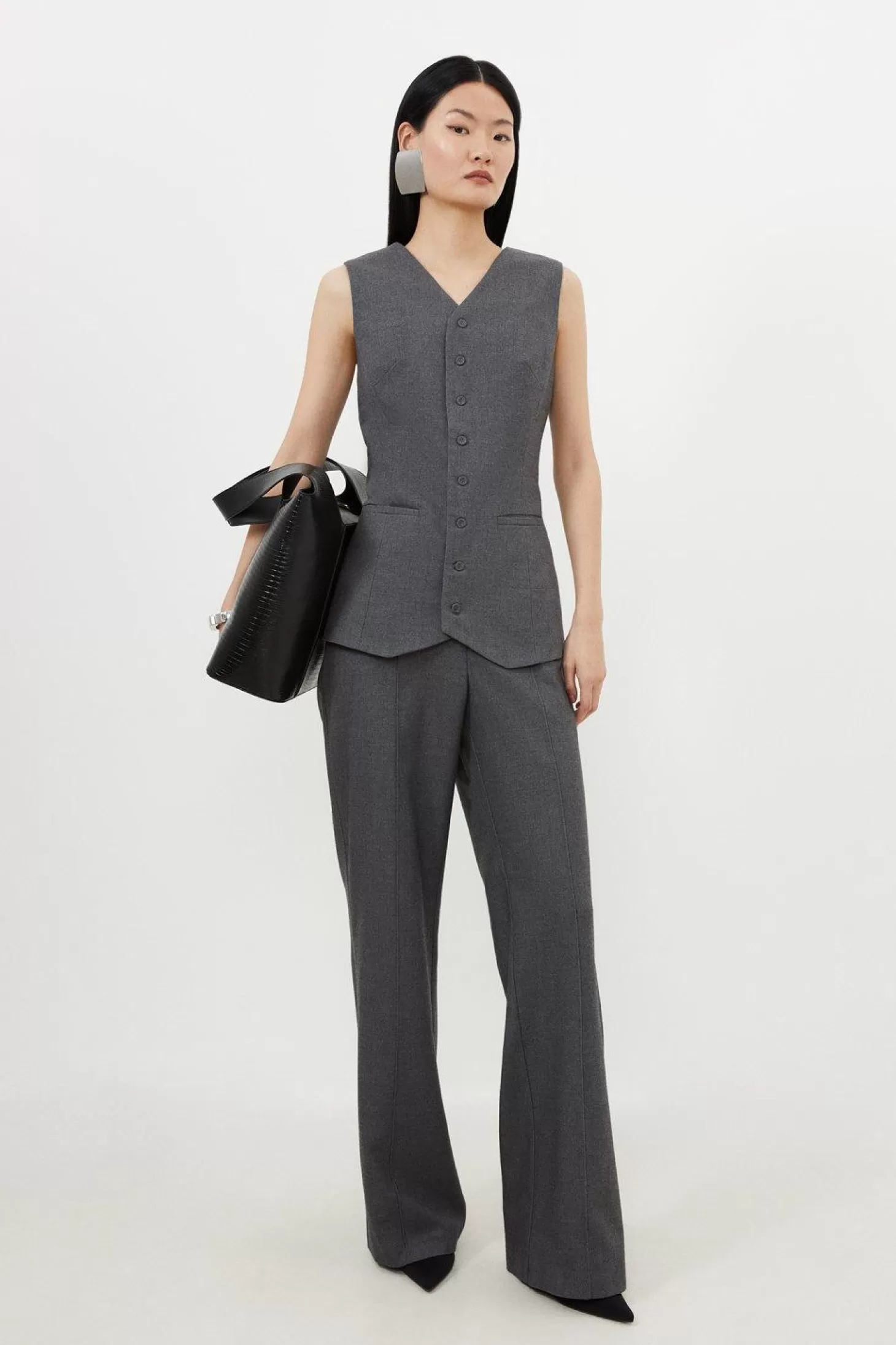 Karen Millen Woven Wool Mix Vest