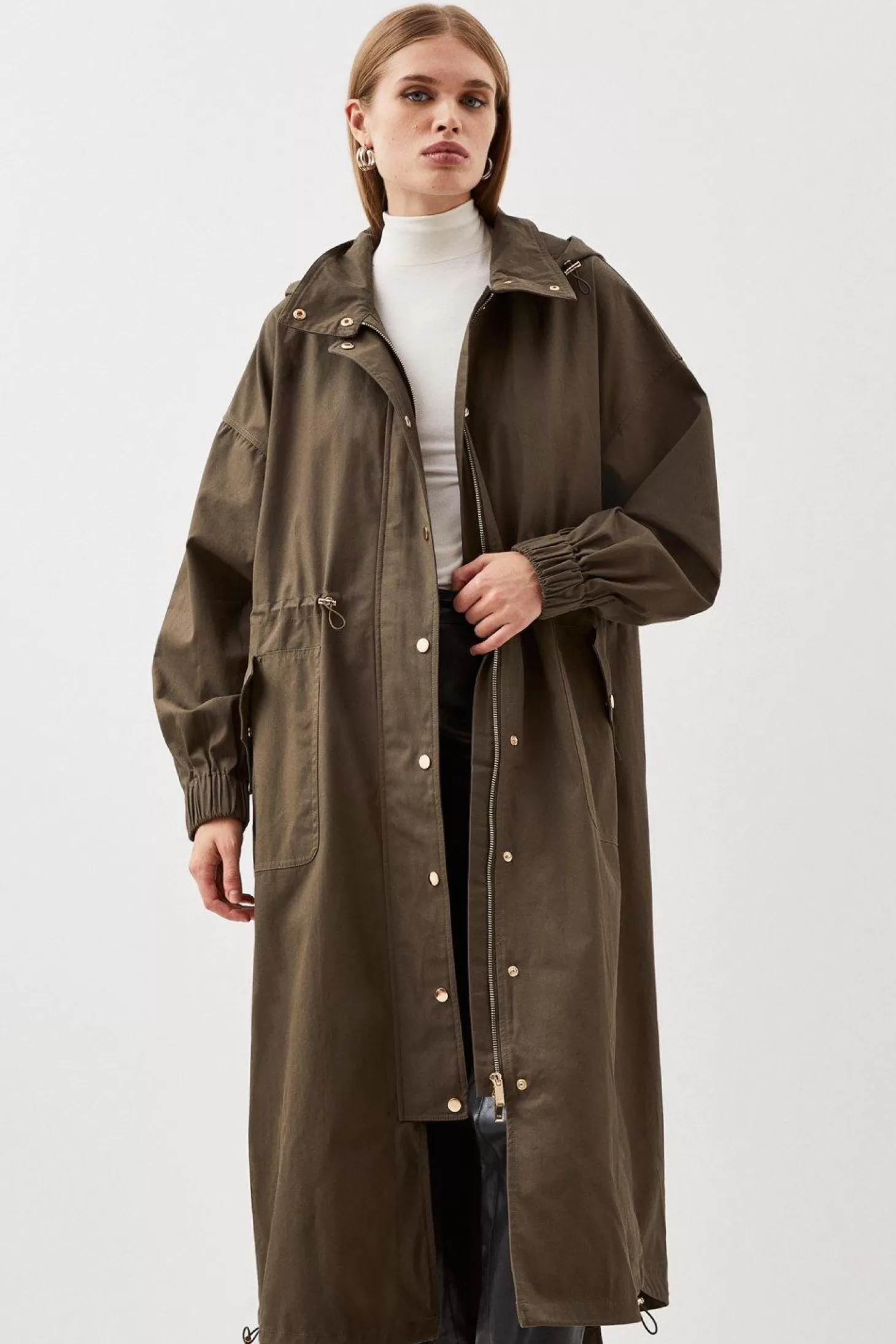 Karen Millen Hooded Longline Parka Coat