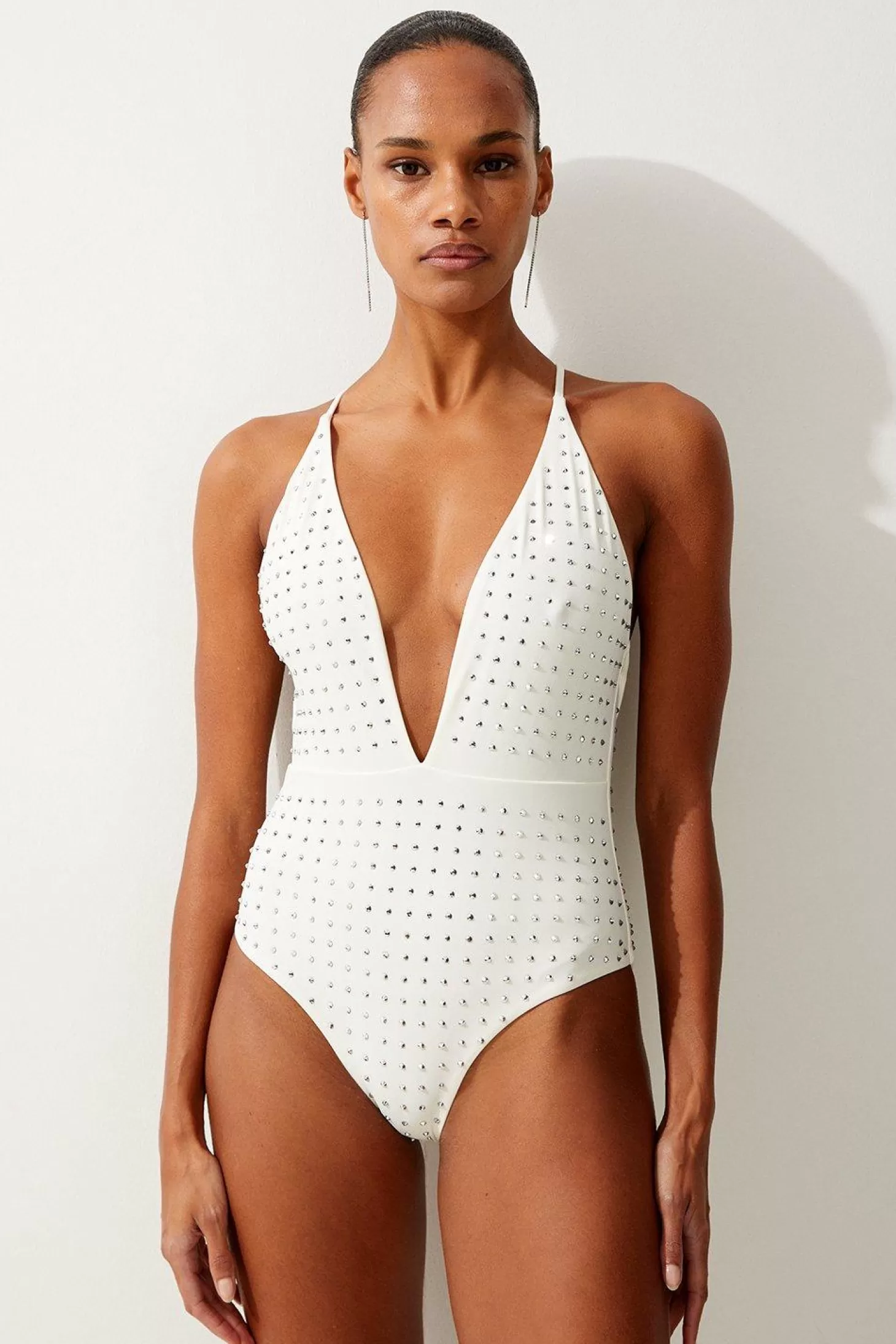 Karen Millen Hot Fix Plunge Swimsuit