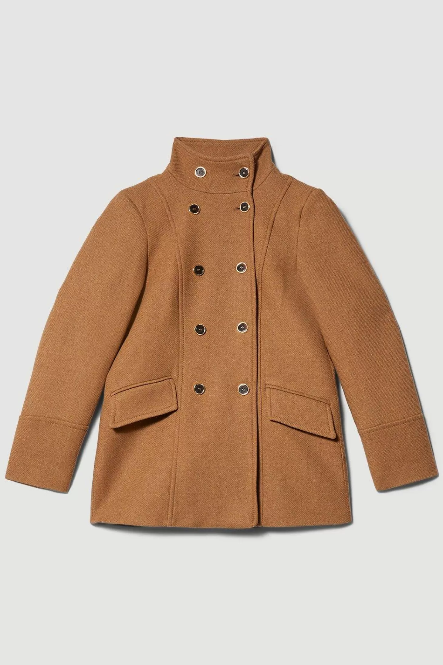 Karen Millen Italian Manteco Wool Mix Double Breasted Short Formal Coat