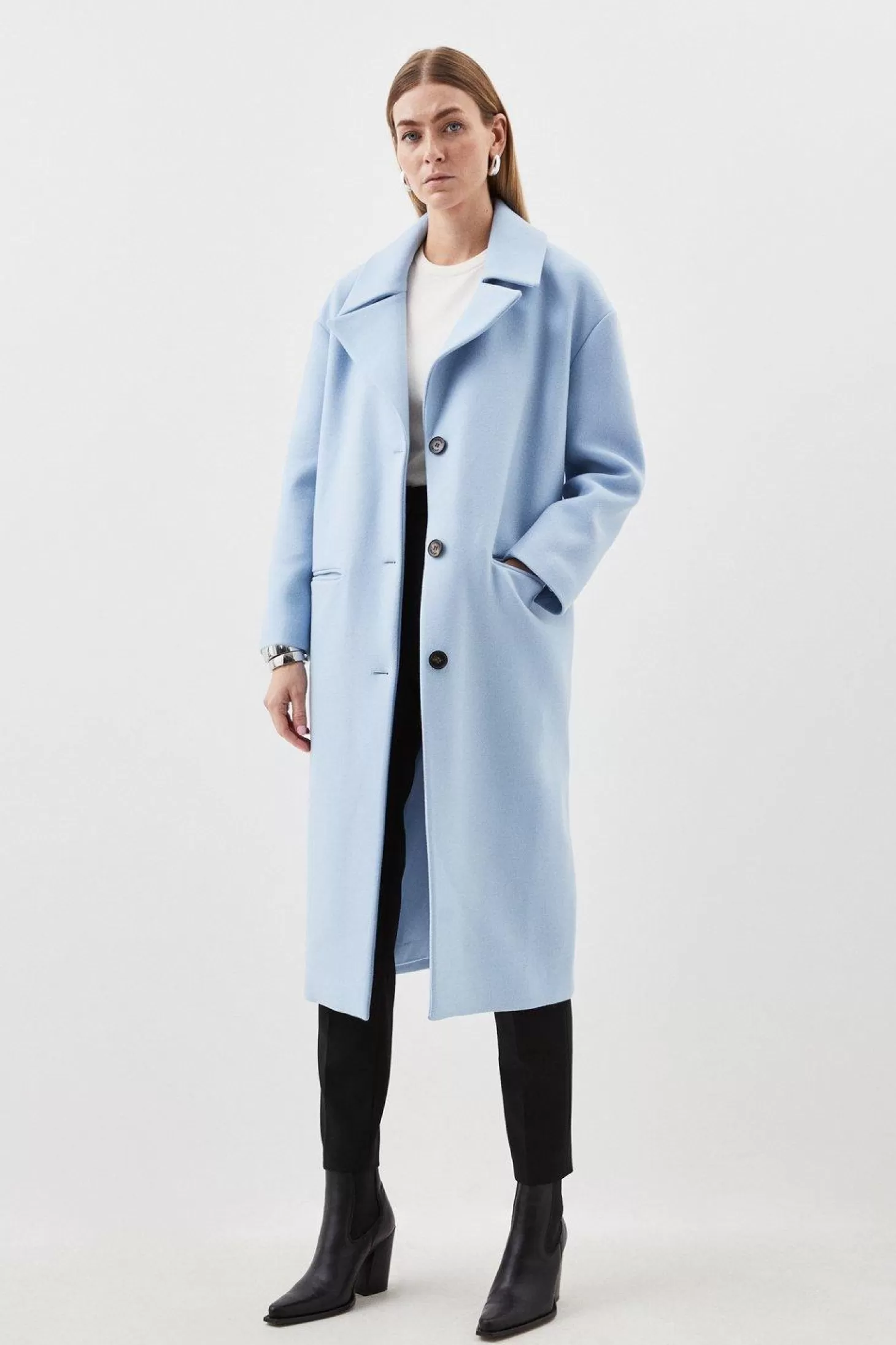 Karen Millen Italian Manteco Wool Oversize Boxy Coat