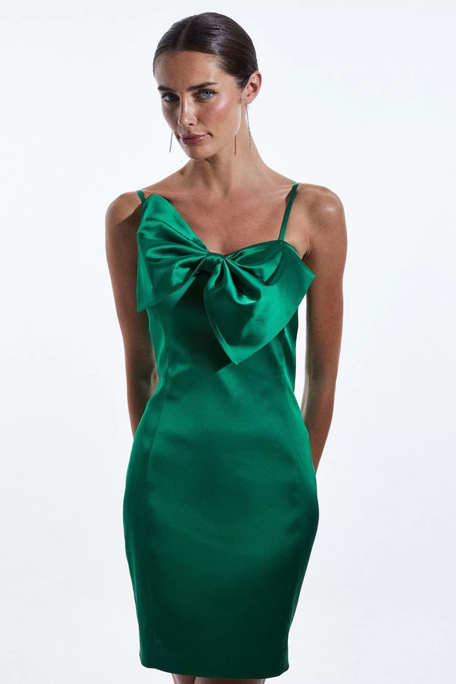 Karen Millen Italian Satin Statement Bow Mini Dress