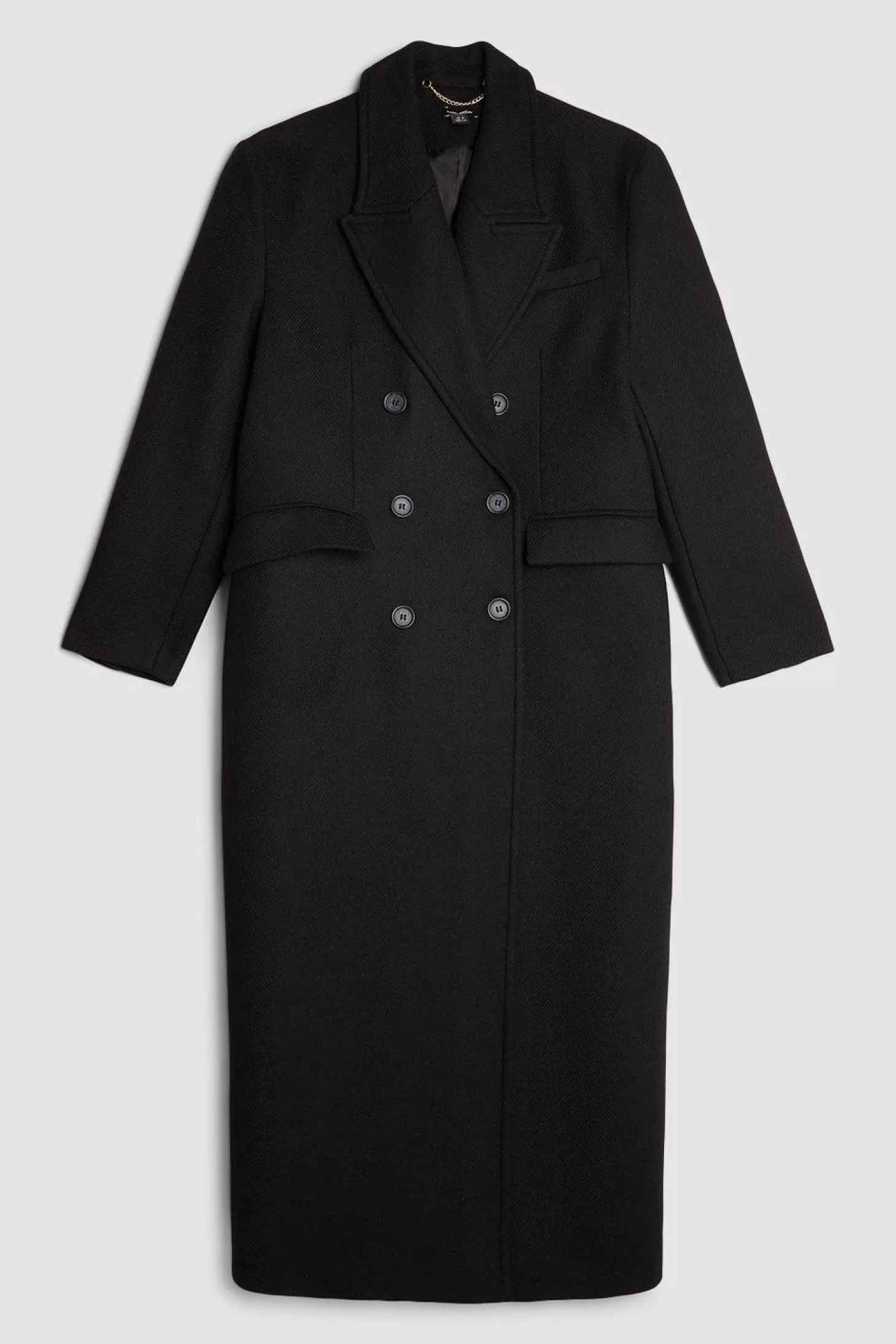 Karen Millen Italian Wool Blend Oversized Strong Shoulder Double Breasted Coat