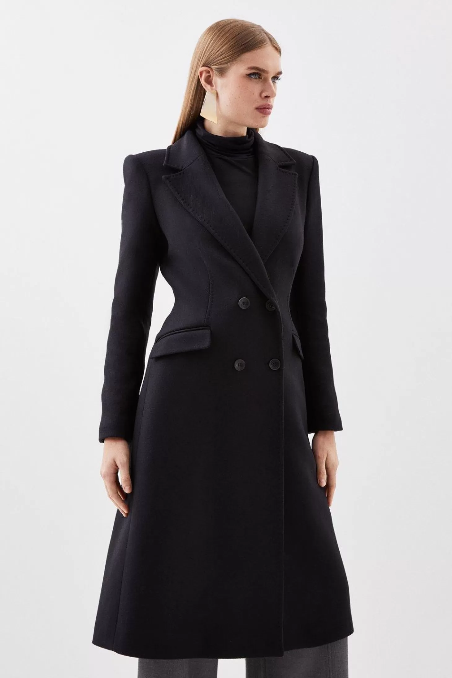 Karen Millen Italian Wool Fitted Coat