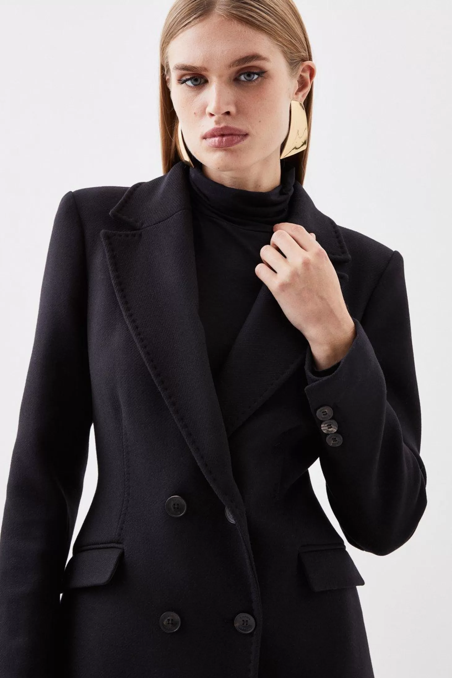 Karen Millen Italian Wool Fitted Coat