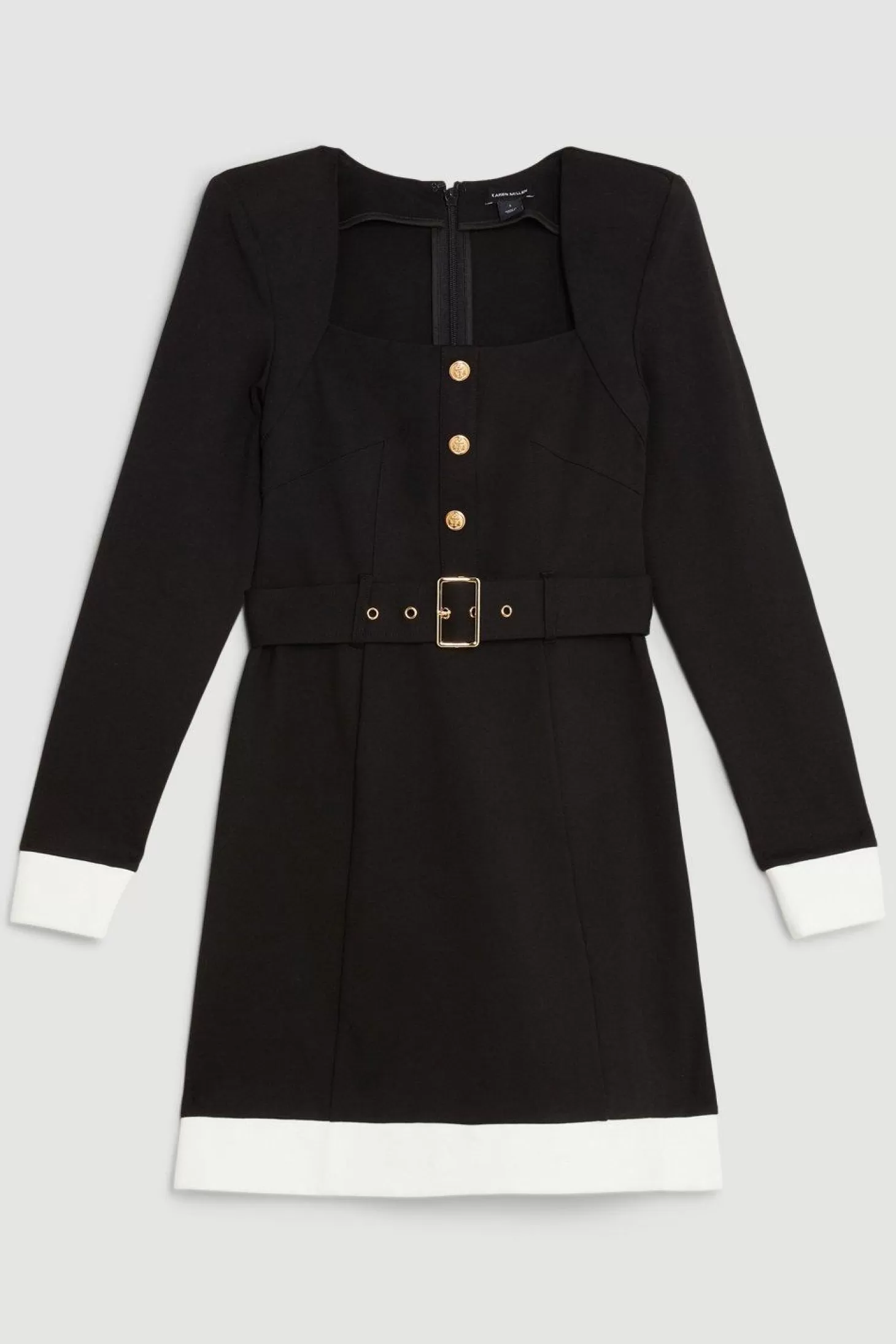 Karen Millen Jersey Ponte Hardwear Color Block Mini Dress