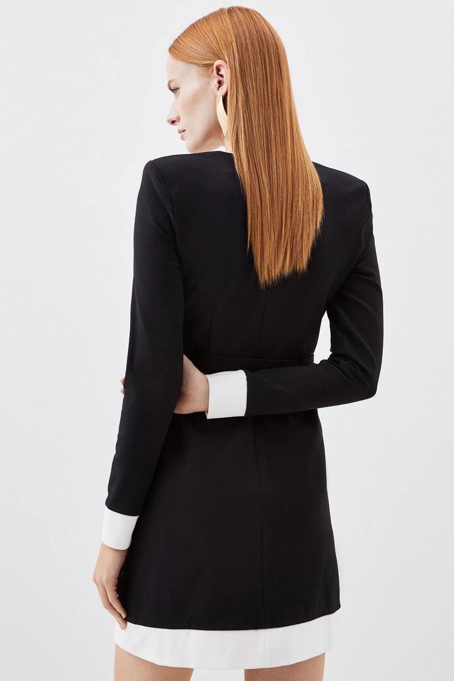 Karen Millen Jersey Ponte Hardwear Color Block Mini Dress