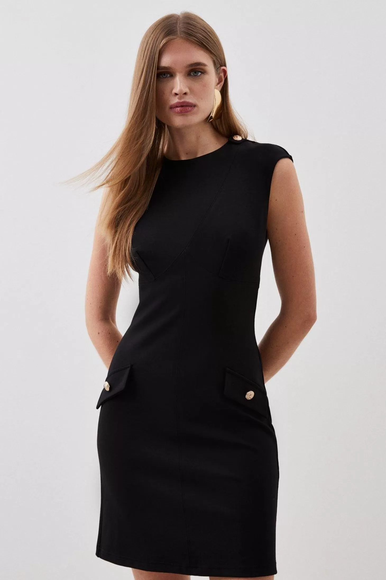 Karen Millen Jersey Ponte Structured Mini Dress