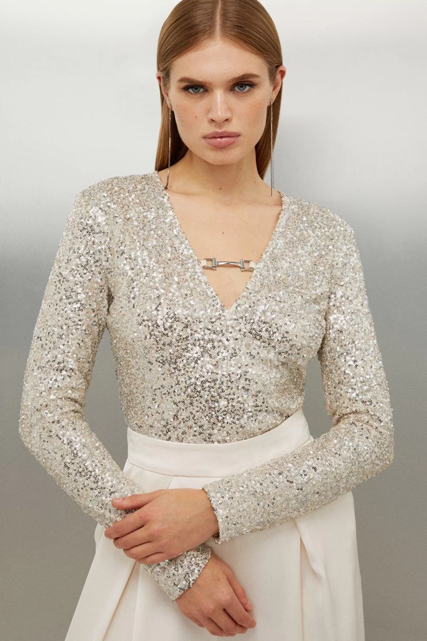 Karen Millen Jersey Sequin Top