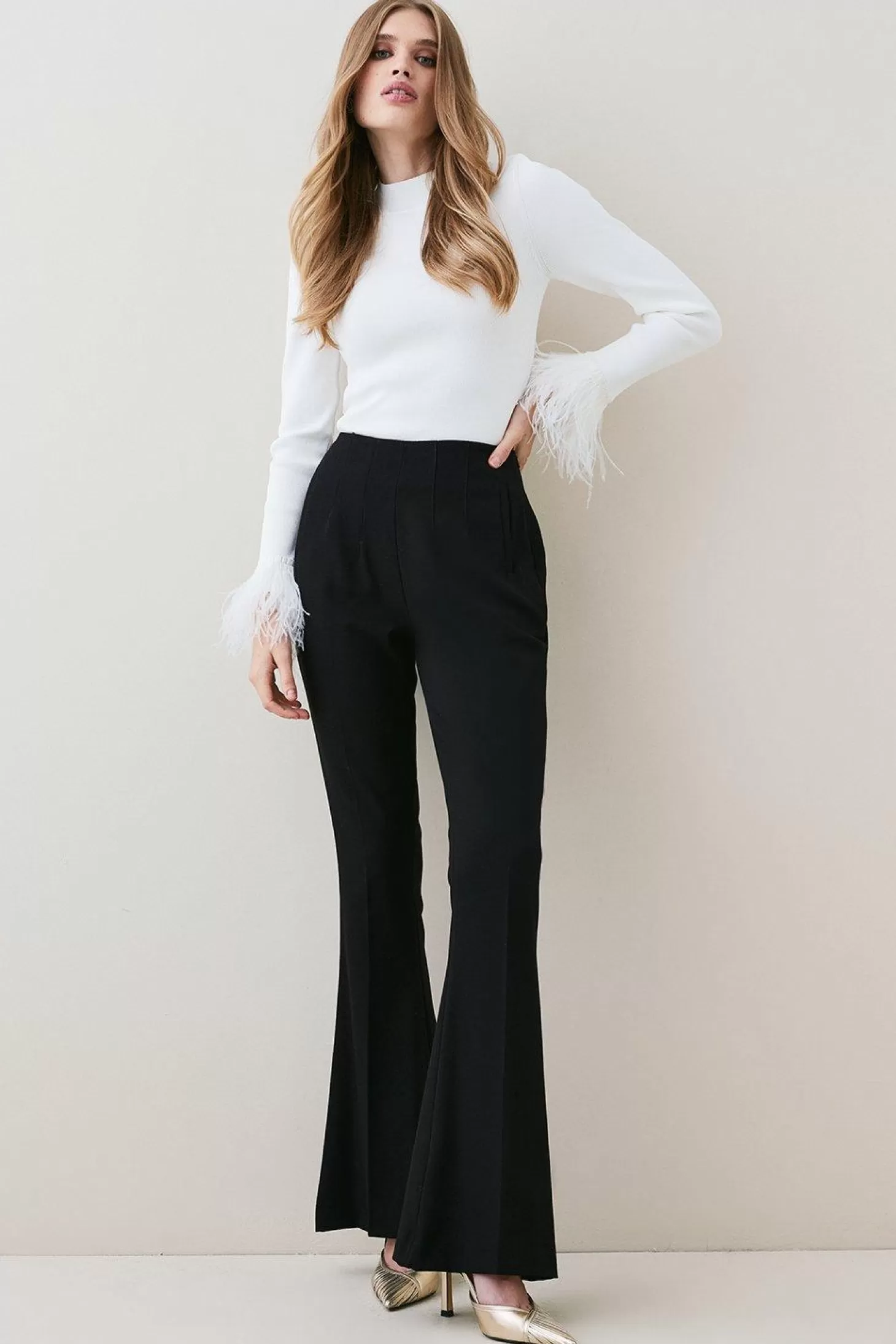 Karen Millen Kickflare Darted Waist Dress Pants