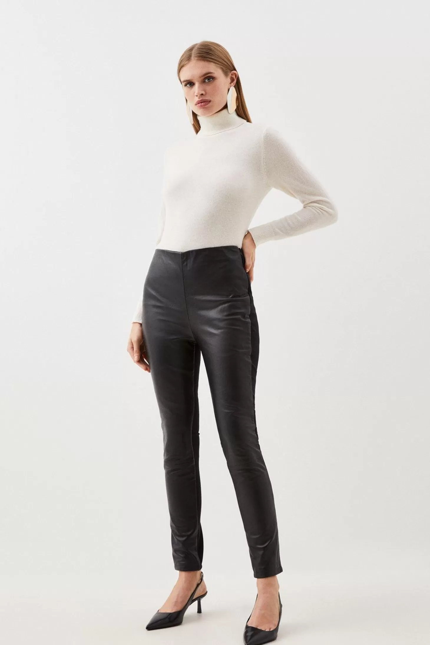 Karen Millen Leather and Ponte Legging