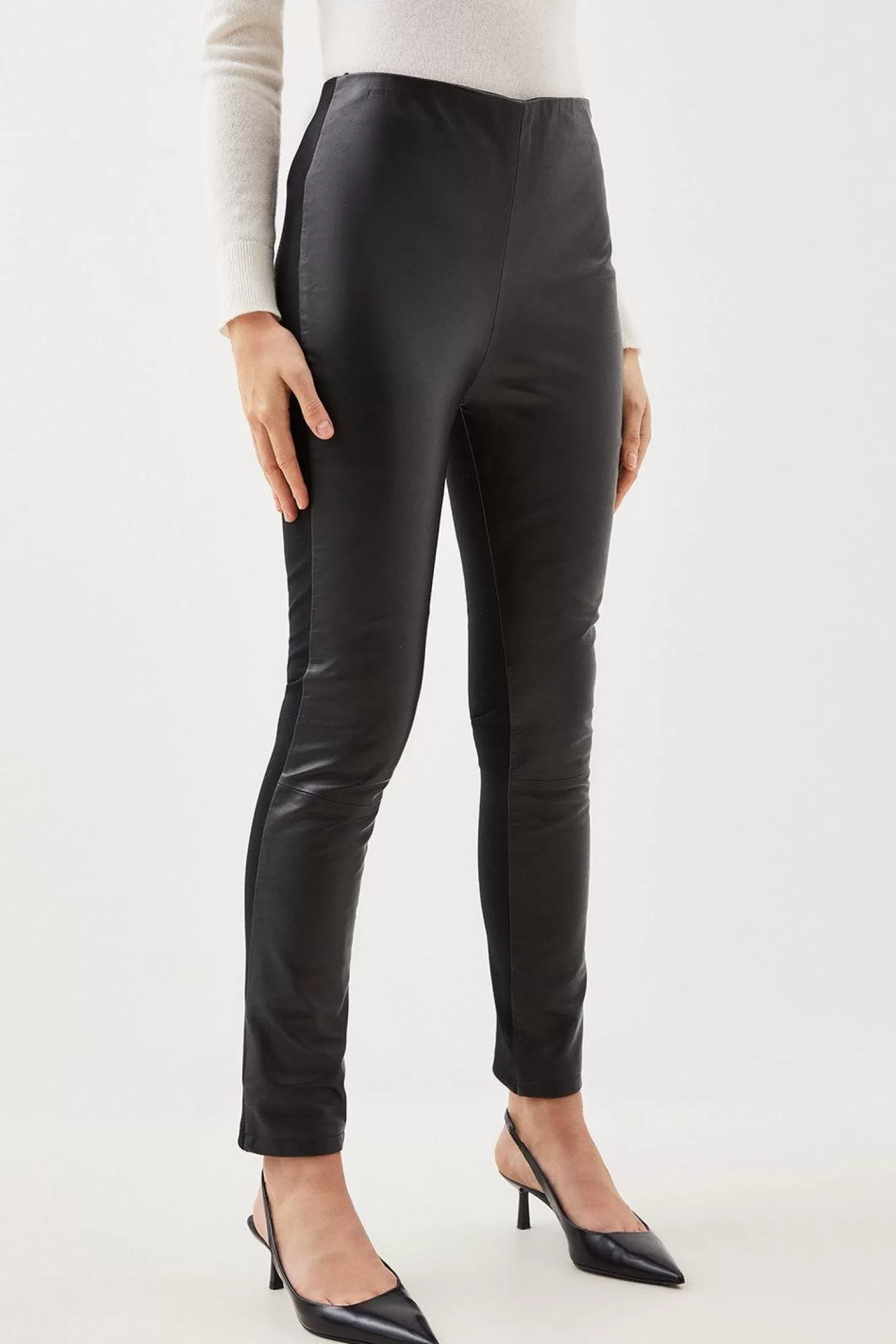 Karen Millen Leather and Ponte Legging